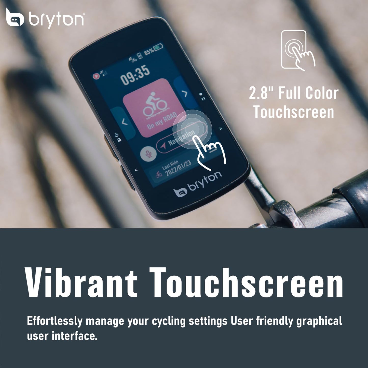 Bryton Rider 750SE Ordinateur de vélo GPS à écran Tactile Couleur LCD 2,8", Carte UE Hors Ligne, Compatible avec Le Radar de vélo, 40 Heures d'autonomie, Navigation avec trajectoire Courbe par Virage