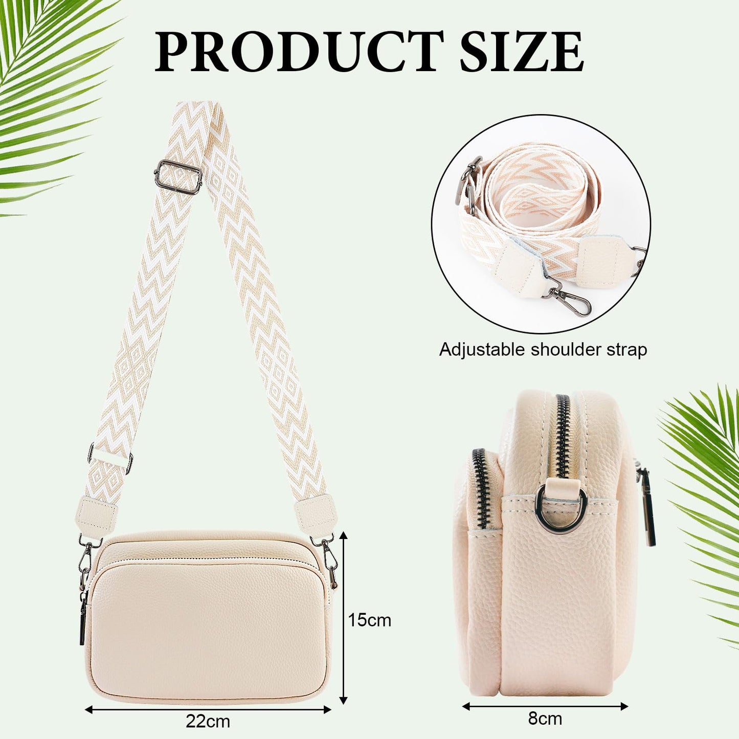 Aucuu Sac Bandoulière Femme en Cuir Véritable, Sac à Main Porté Epaule avec 1*Large Bandoulière Réglable, Petit Sac Bandoulière Femme Cuir Véritable