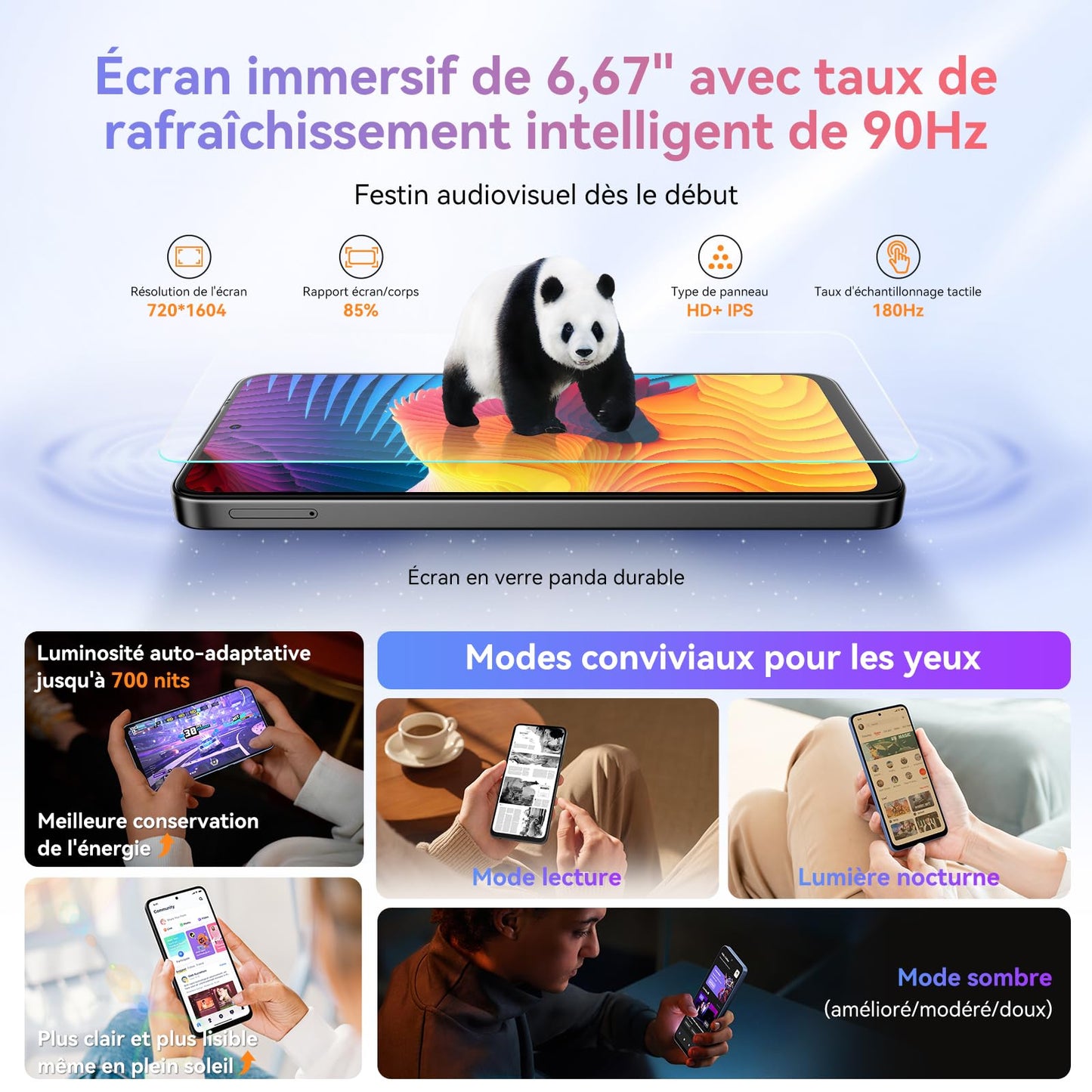 Blackview Shark 9 Téléphone Portable Android 14, 5G Smartphone Débloqué, Ecran 6.67'' 90Hz, 24Go+256Go/2To Mémoire, Batterie 5000mAh/18W Smartphones Octa Core 2.7GHz/50MP+8MP/GPS/Fingerprint/OTG/NFC