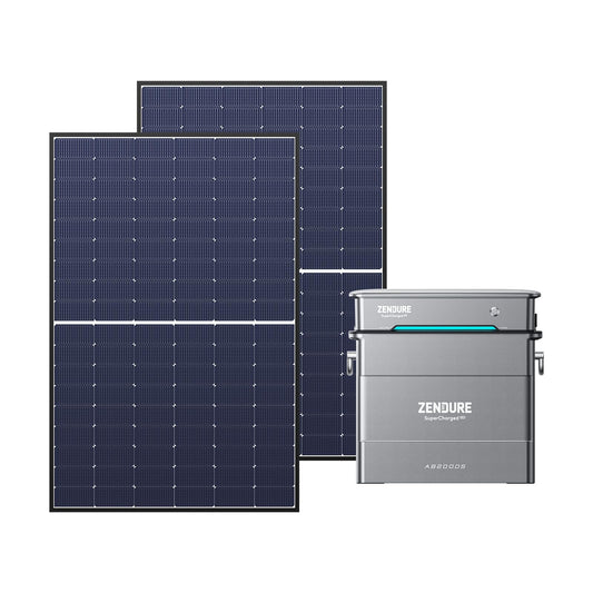 Zendure Solarflow Hyper 2000 avec AB2000S 1920Wh, Centrale Électrique de Balcon avec Entrée Solaire 1800W, HUB Intégré(Unité de Contrôle Intelligente) et Micro Onduleur, Biface Panneau Solaire 1 118W