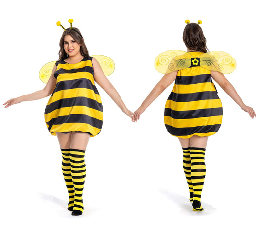 Costume d'abeille pour femme - Grandes tailles 46 48 XL - Costume de carnaval pour femme