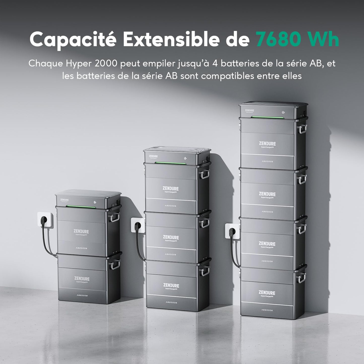 Zendure Solarflow Hyper 2000 avec AB2000S 1920Wh, Centrale Électrique de Balcon avec Entrée Solaire 1800W, HUB Intégré(Unité de Contrôle Intelligente) et Micro Onduleur, Biface Panneau Solaire 1 118W