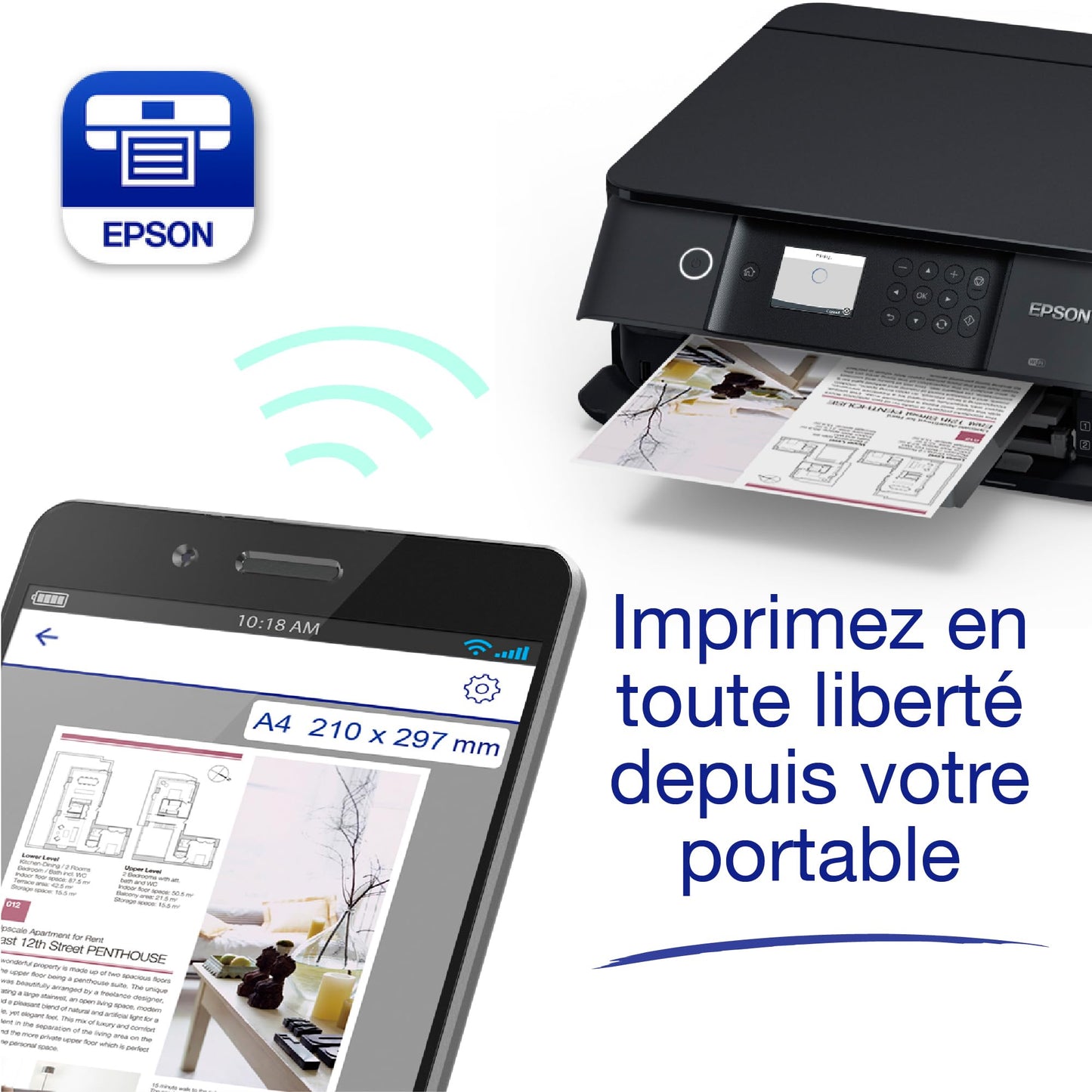 Epson Expression Premium XP-6100 - Imprimante Multifonctions (Jet d'encre, 5760 x 1440 DPI, 100 Feuilles, A4, Impression directe, Noir)