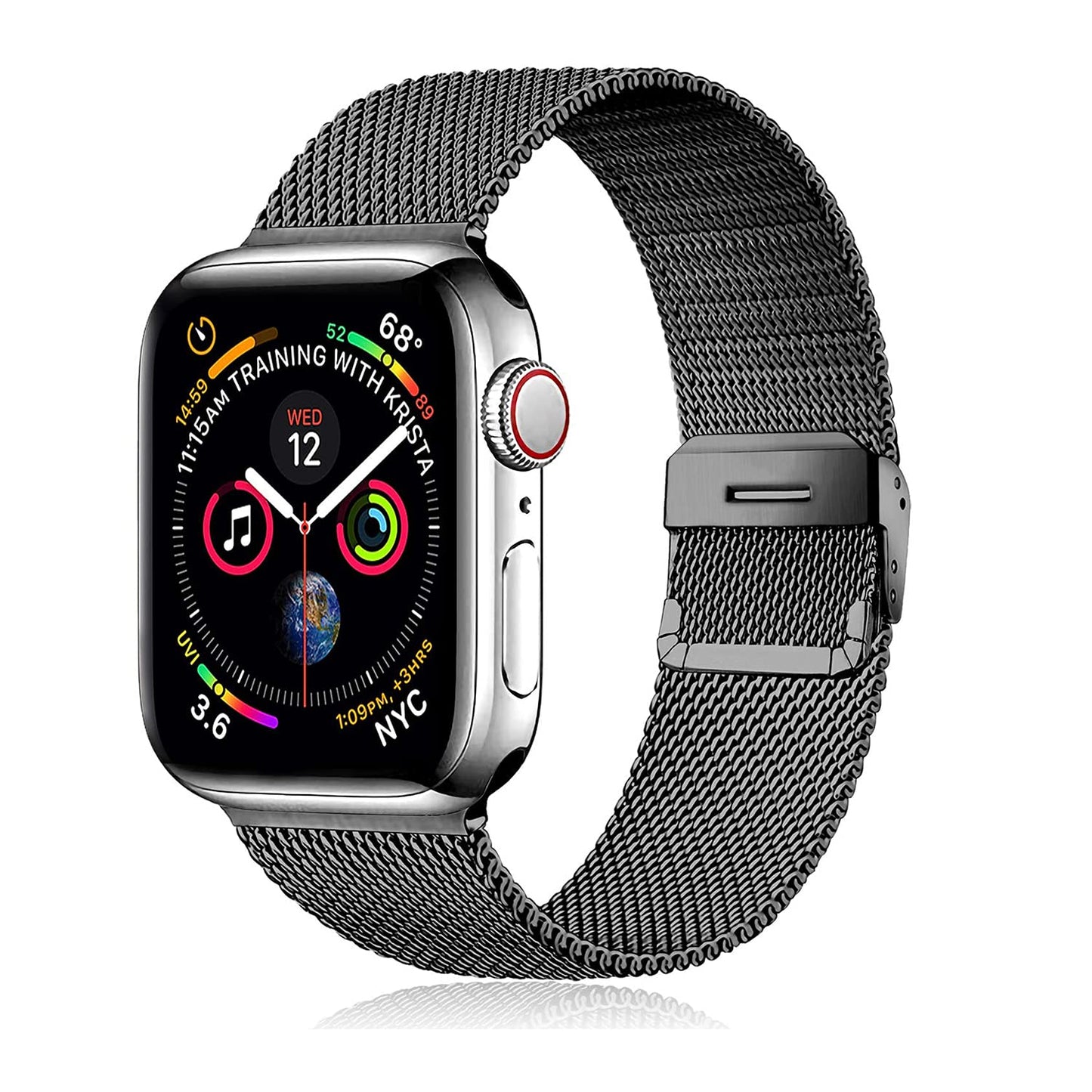 baklon Compatible avec Bracelet Apple Watch 42/44/45/49mm en Acier Inoxydable Metal pour Bracelet iWatch Series Ultra2/Ultra/SE2/SE/9 8 7 6 5 4 3 2 1 Noir