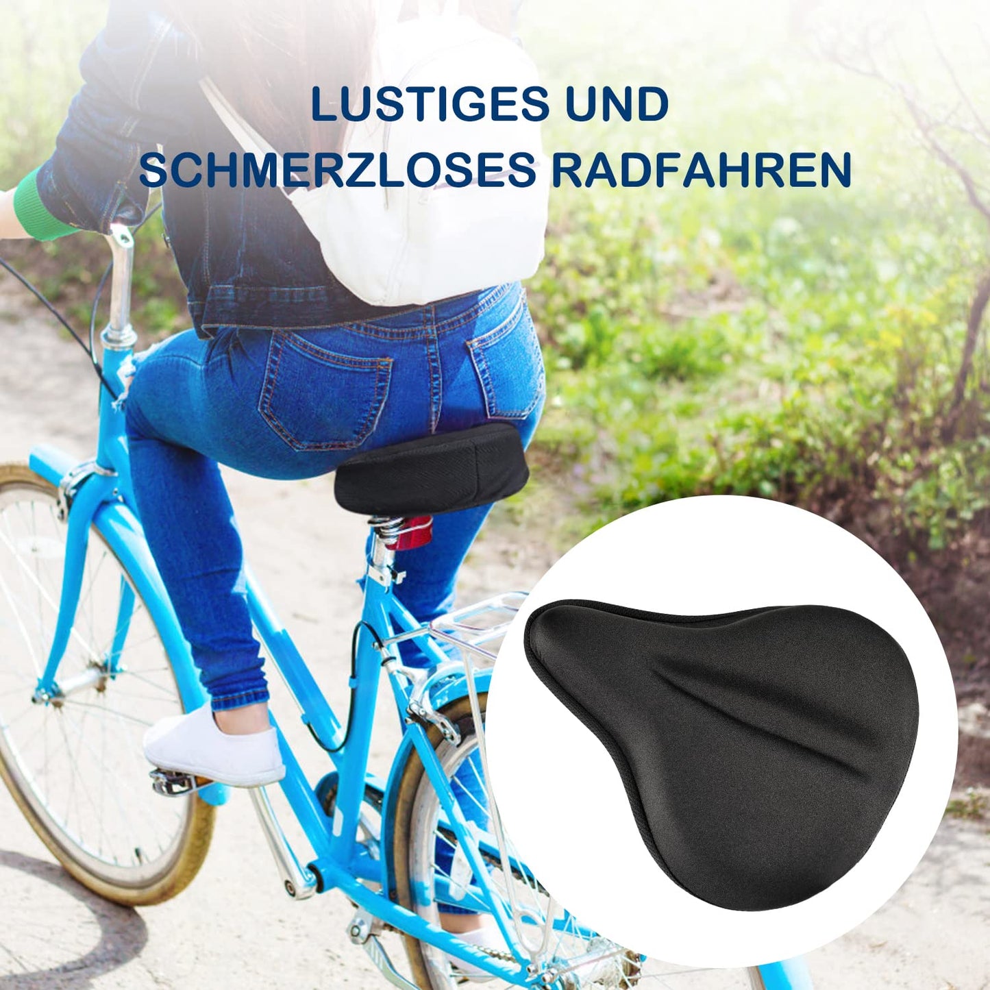 FUCNEN Housse Selle Velo Appartement 27 x 25 cm Couvre Selle Gel Protege Selle Velo Confortable Coussin Selle Velo Protection Selle Velo d'appartement de Ville VTT pour Hommes et Femmes