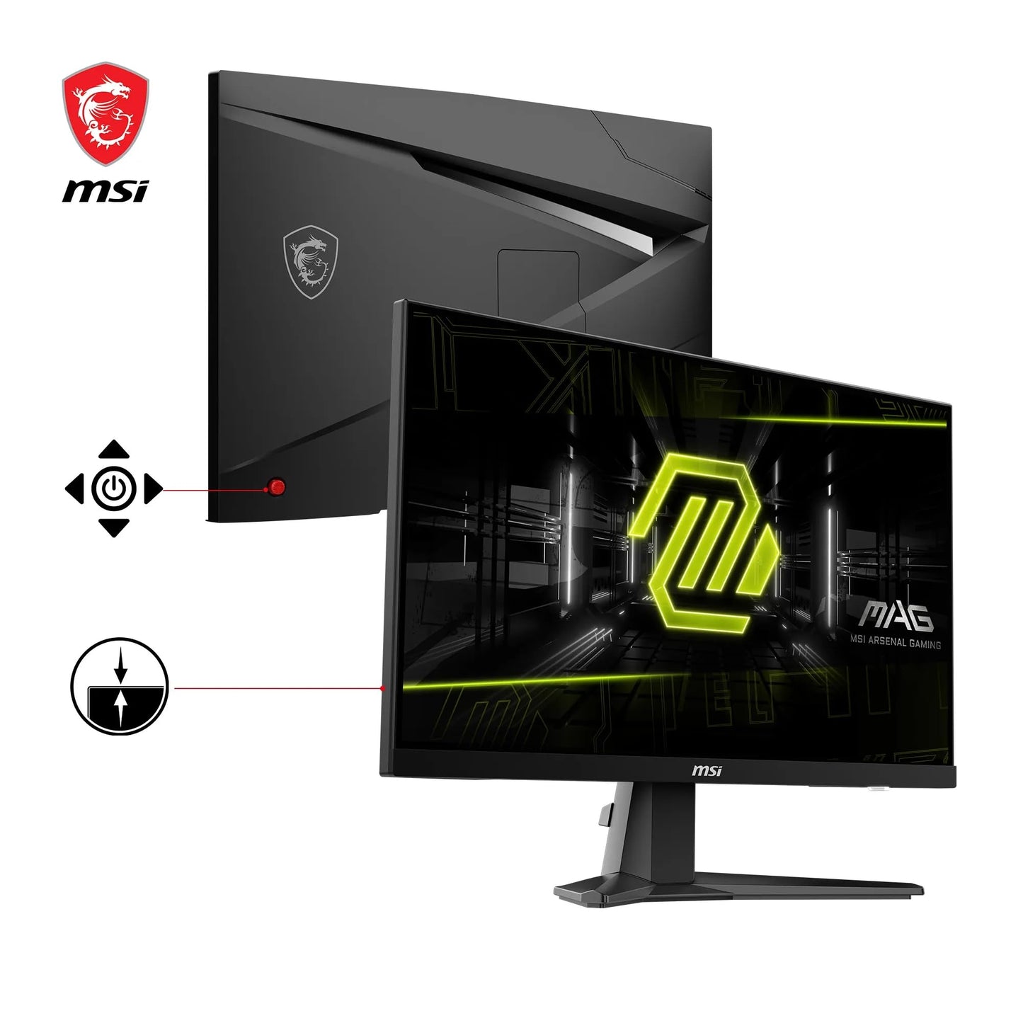 MSI MAG 256F Écran Gaming 24,5 Pouces FHD - Dalle Rapid IPS 1920 x 1080, 180 Hz / 1ms GtG, gamut sRGB 127%, Design sans Cadre, HDR Ready - DisplayPort 1.2a,HDMI™ CEC