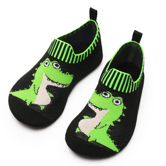 Torotto Chaussons Enfant Garçon Filles Respirant Pantoufles Doux Antidérapant Unisexe Chaussette Bebe Chaussures Crocodile Noir 30/31 EU