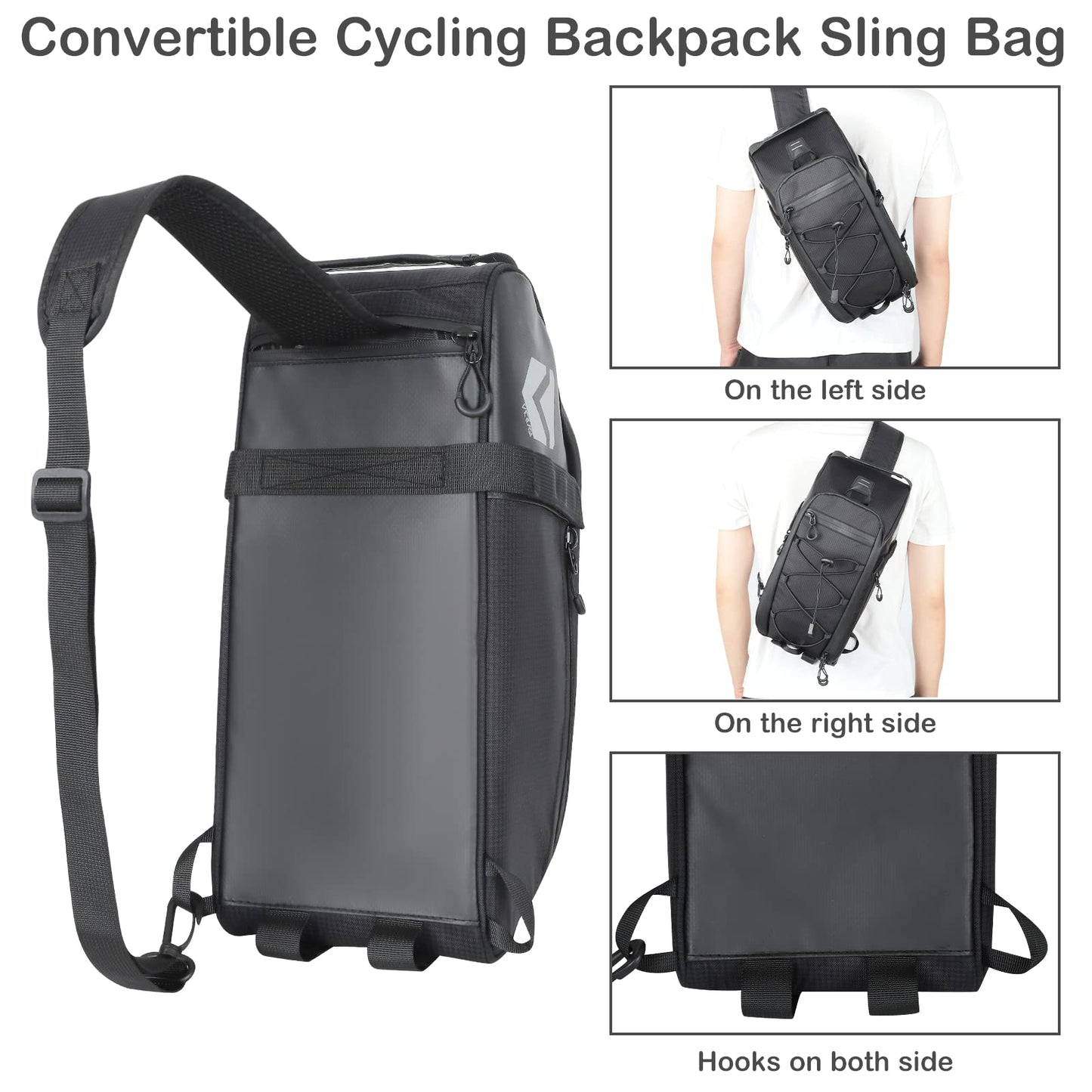 VERTAST Sac de Porte-Bagages Sacoche de Coffre de vélo Sac à Dos à bandoulière Arrière de Vélo Sac de Siège de Porte-vélos Sacoche de Vélo pour Porte-Bagages Étanche, noir5