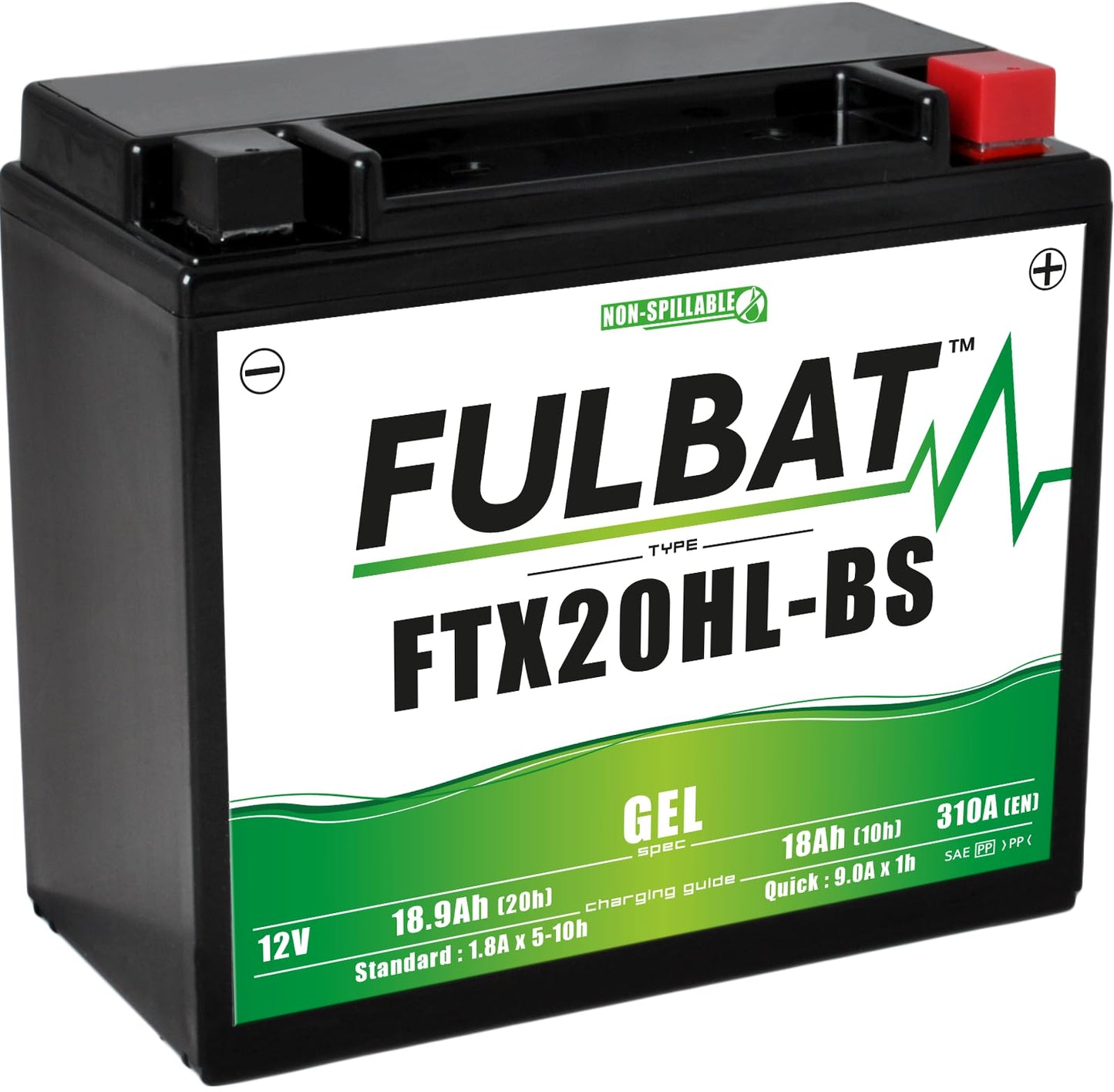 FULBAT BATTERIE MOTO FULBAT GEL FTX20HL-BS / YTX20HL-BS 12V 18,9AH 310A