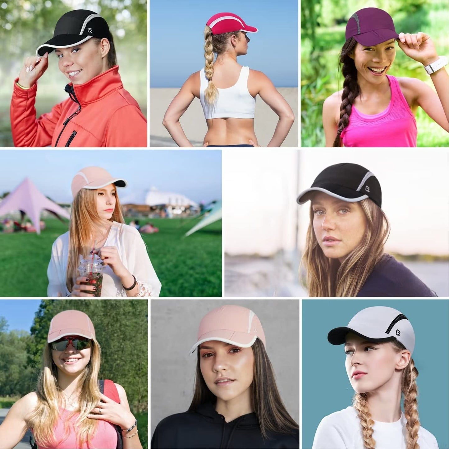 GADIEMKENSD Foldable Tech Running Hat for Women Cooling Ponytail Hats Light Quick Dry Baseball Caps Ultra-Thin Unstructured Gorras Para Mujer Fitted for Beach Tennis Travel Hiking Golf Dark Purple