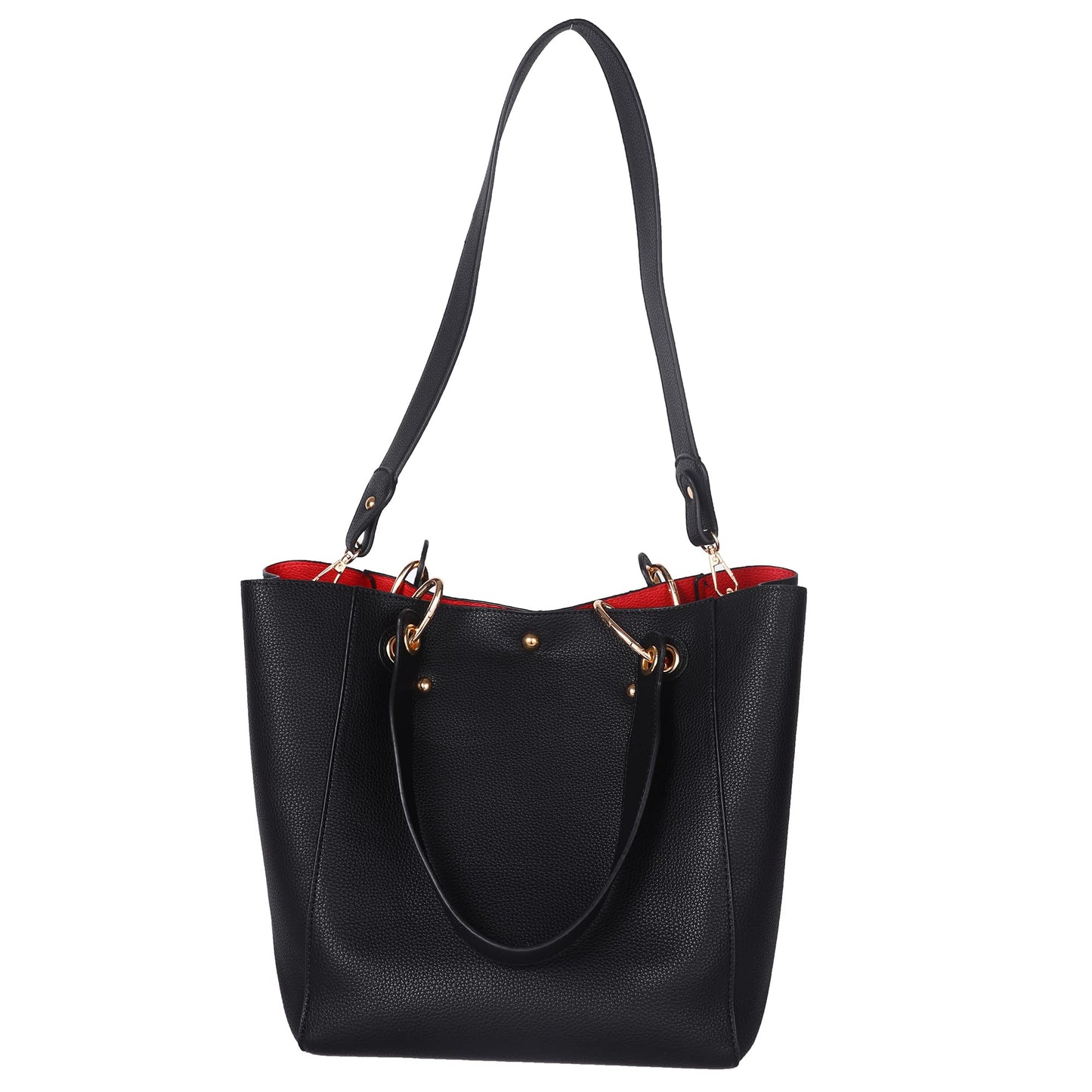 sqlp Sac à Main Femme Petit Sac Bandoulière Cabas Fourre Tout Cuir Sac Elégant Ville Travail Poches Multiples Shopper Porté Epaule Grande Capacité A4 Elegant Besace Sacoche Shopping Mode Chic Noir