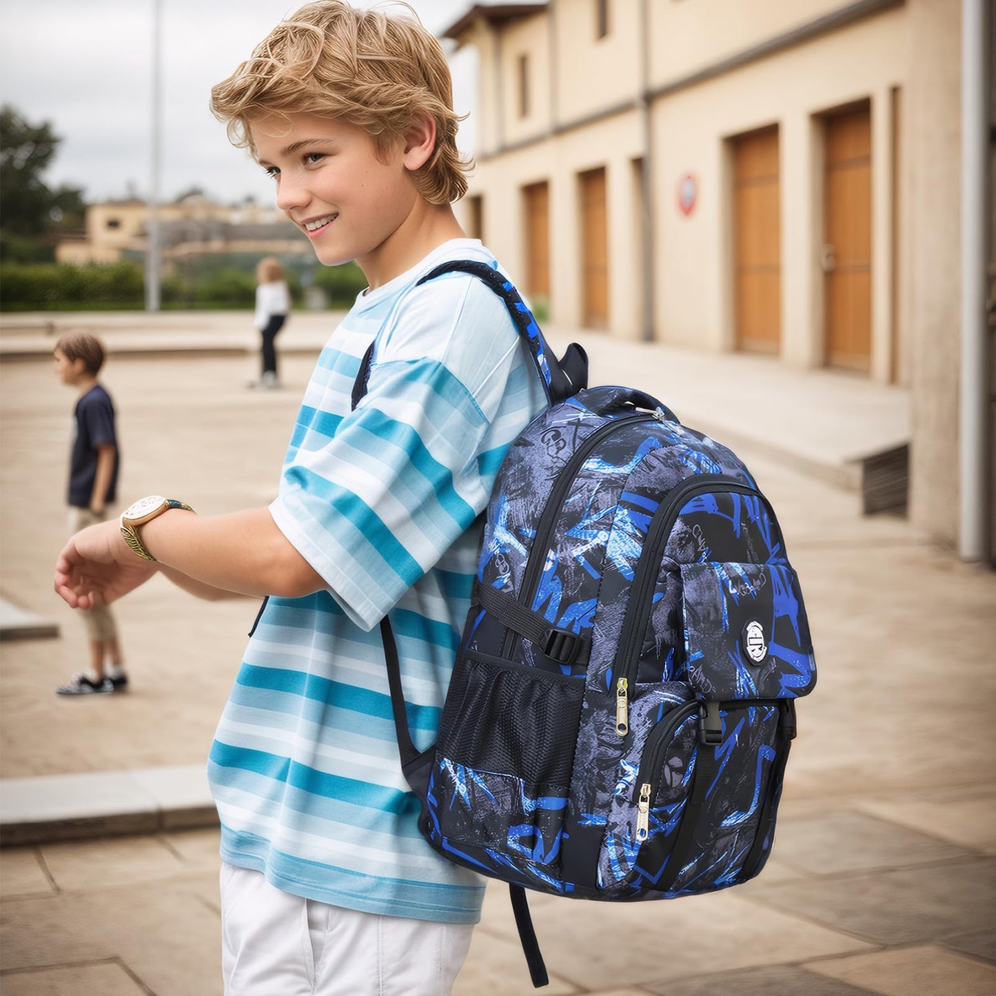 PROTAURI Sac à Dos pour Garçons - Filles Enfants Sac d'école Moyen Lmperméable Sac à Dos Camouflage Léger étudiant Sac à Dos Décontracté pour Voyages en Plein air Collège