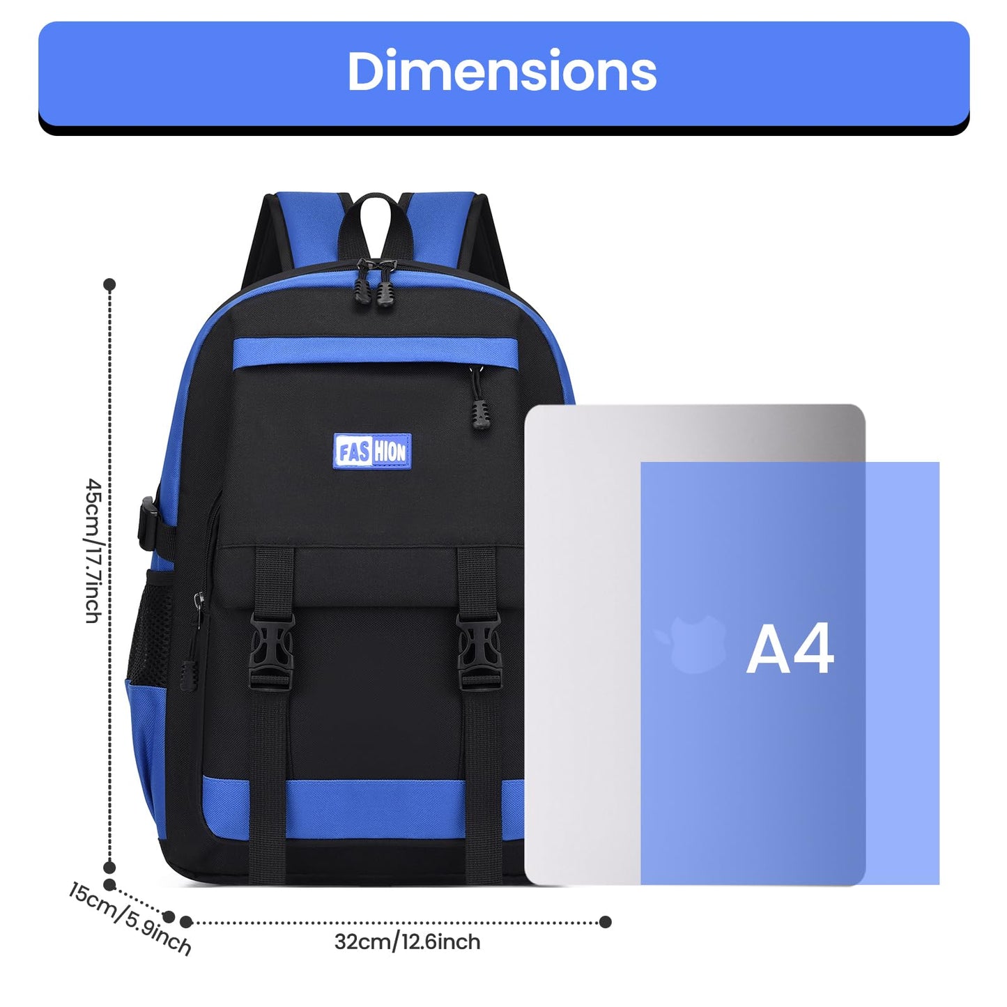 IvyH Sac a Dos Garcon Primaire, Léger Cartable Enfant pour Garçons 8 à 14 ans, Imperméable Sac à Dos en Nylon avec Grande Capacité, Vert