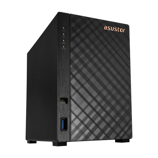 Asustor Drivestor AS1102T 2 Baies Serveur NAS Boîtier Quad Core 1.4 GHz CPU, 2.5GbE Port, 1 Go RAM DDR4 (sans Disque)