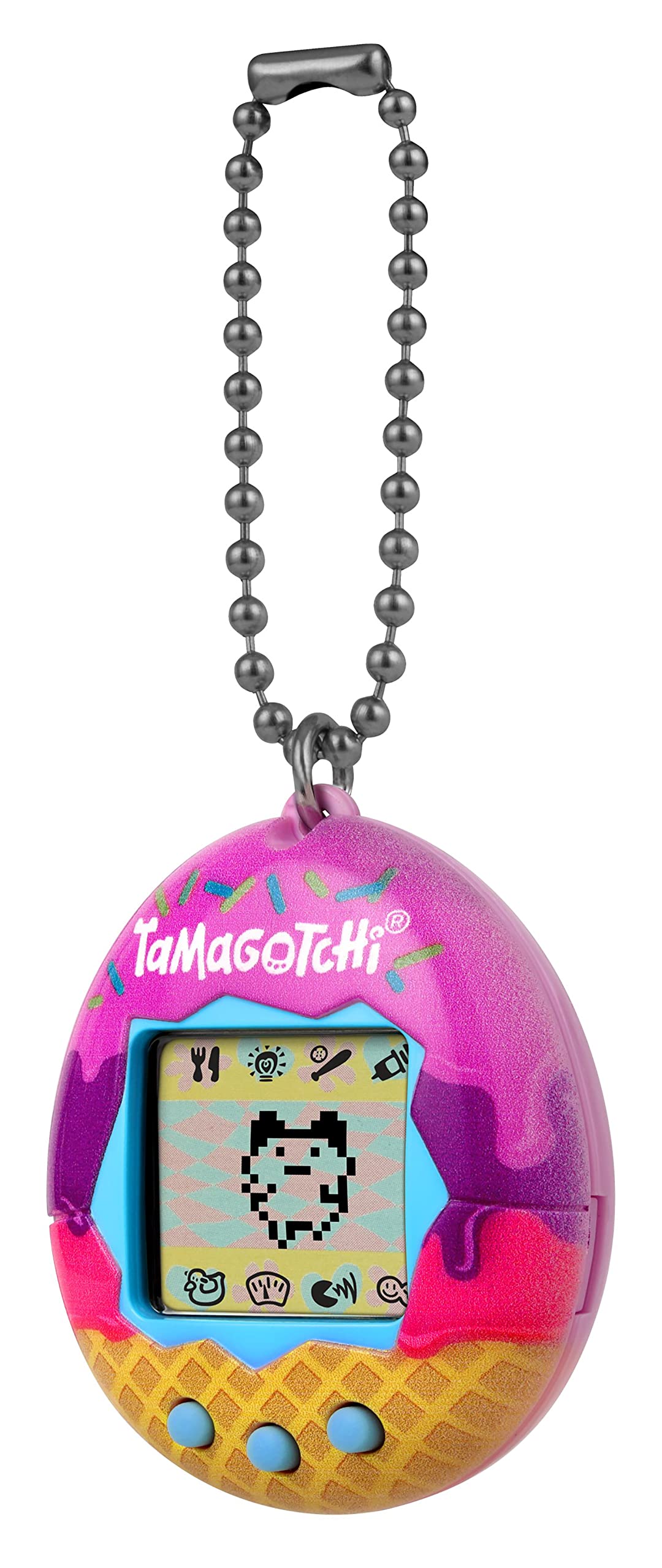 Bandai - Tamagotchi - Tamagotchi Original - Icecream - Animal électronique virtuel avec écran Couleur, 3 Boutons et Jeux - Jouet Animal interactif en Français - Jouet Enfant 8 Ans et + - 42922