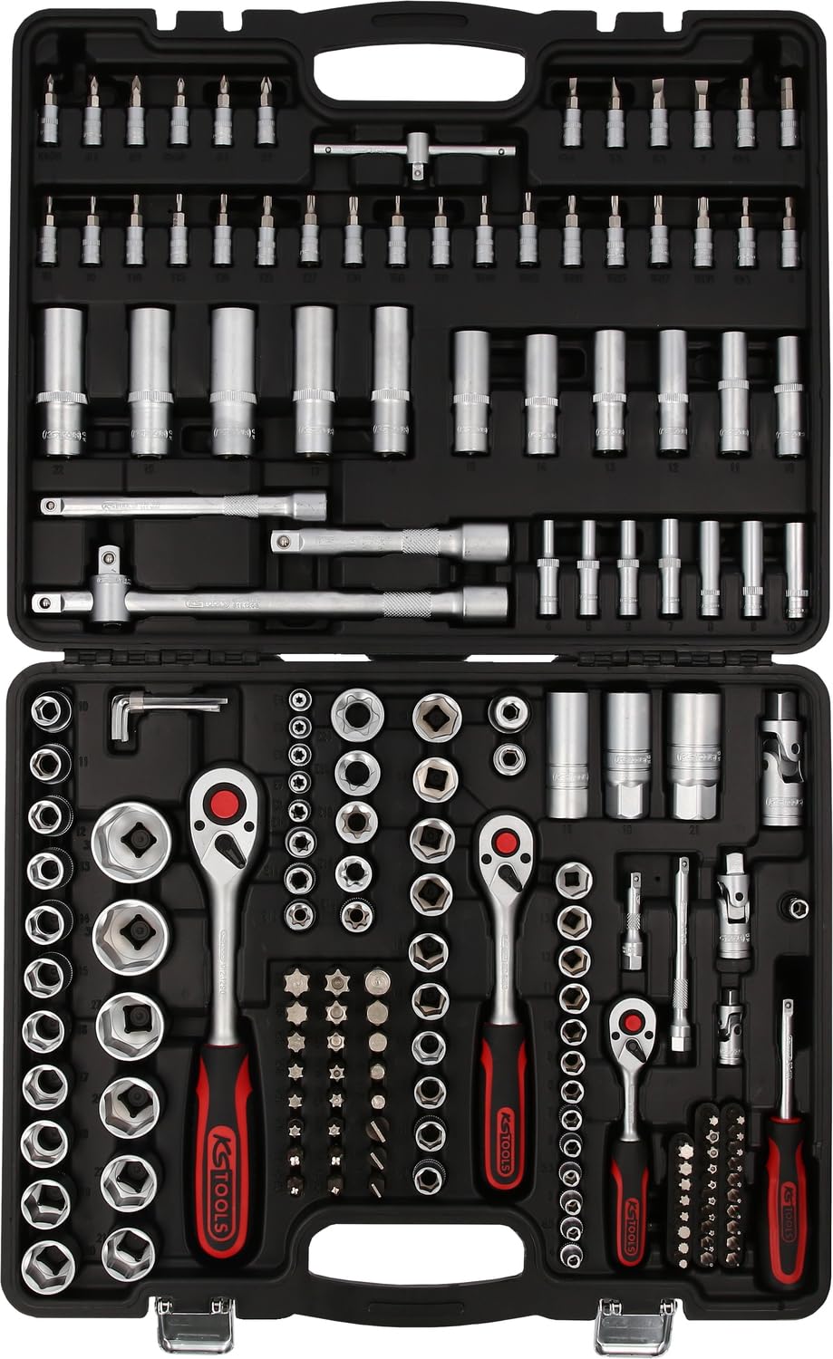 KS Tools 917.0779 - Caisse à Outils Complète en Coffret Douille et Accessoires en 1/4", 3/8" et 1/2" - Outillage Mécanique de Notre Gamme Ultimate avec Clé à Cliquet - 179 Pièces