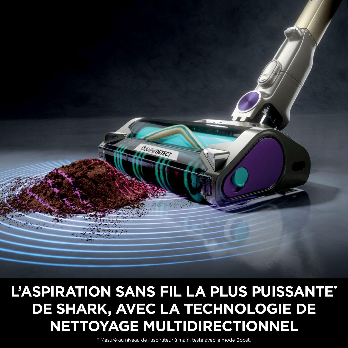 Shark PowerDetect aspirateur sans fil, DuoClean Detect, Reverse Clean, fonction anti-emmêlement Anti-Hair Wrap Plus, léger, autonomie 70 min, accessoires animaux/multisurface,flexible, gris IP1251EUT