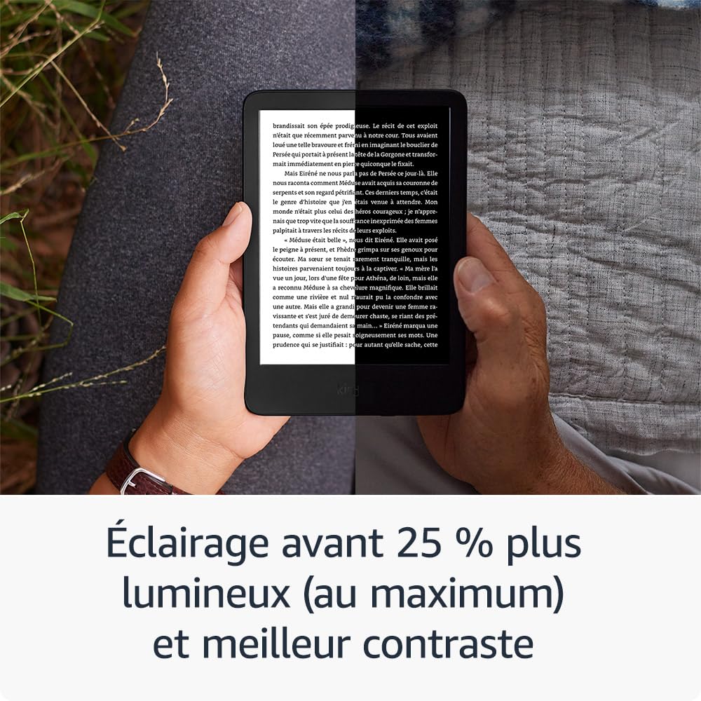 Le nouveau Kindle (version 2024) 16 GB sans publicité, une housse en tissu Amazon et un adaptateur secteur Amazon Powerfast 9 W.