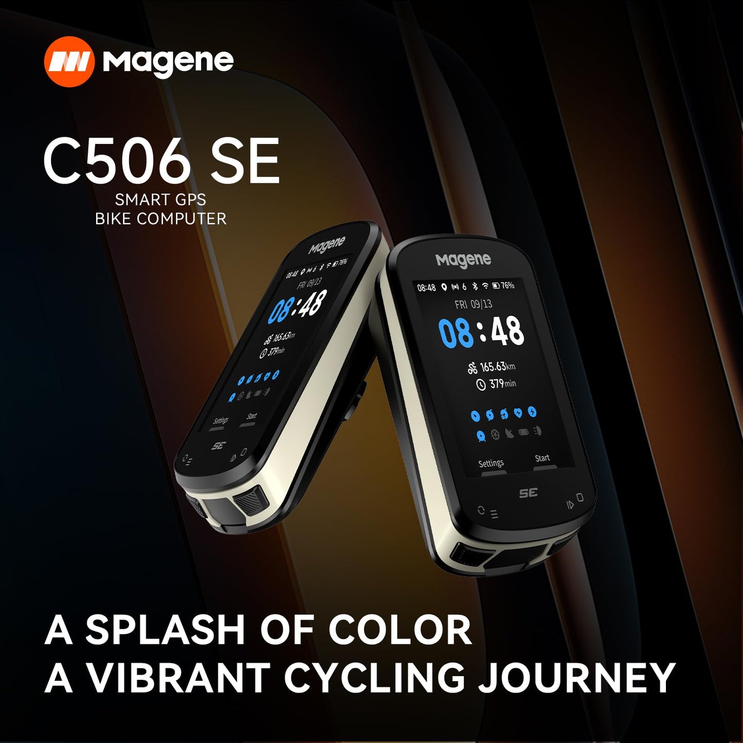 Magene C506SE Compteur Vélo GPS sans Fil, Écran Couleur Étanche de 2,4'', Navigation Routière, Bluetooth&WiFi, Données Personnalisées, 11 Langues