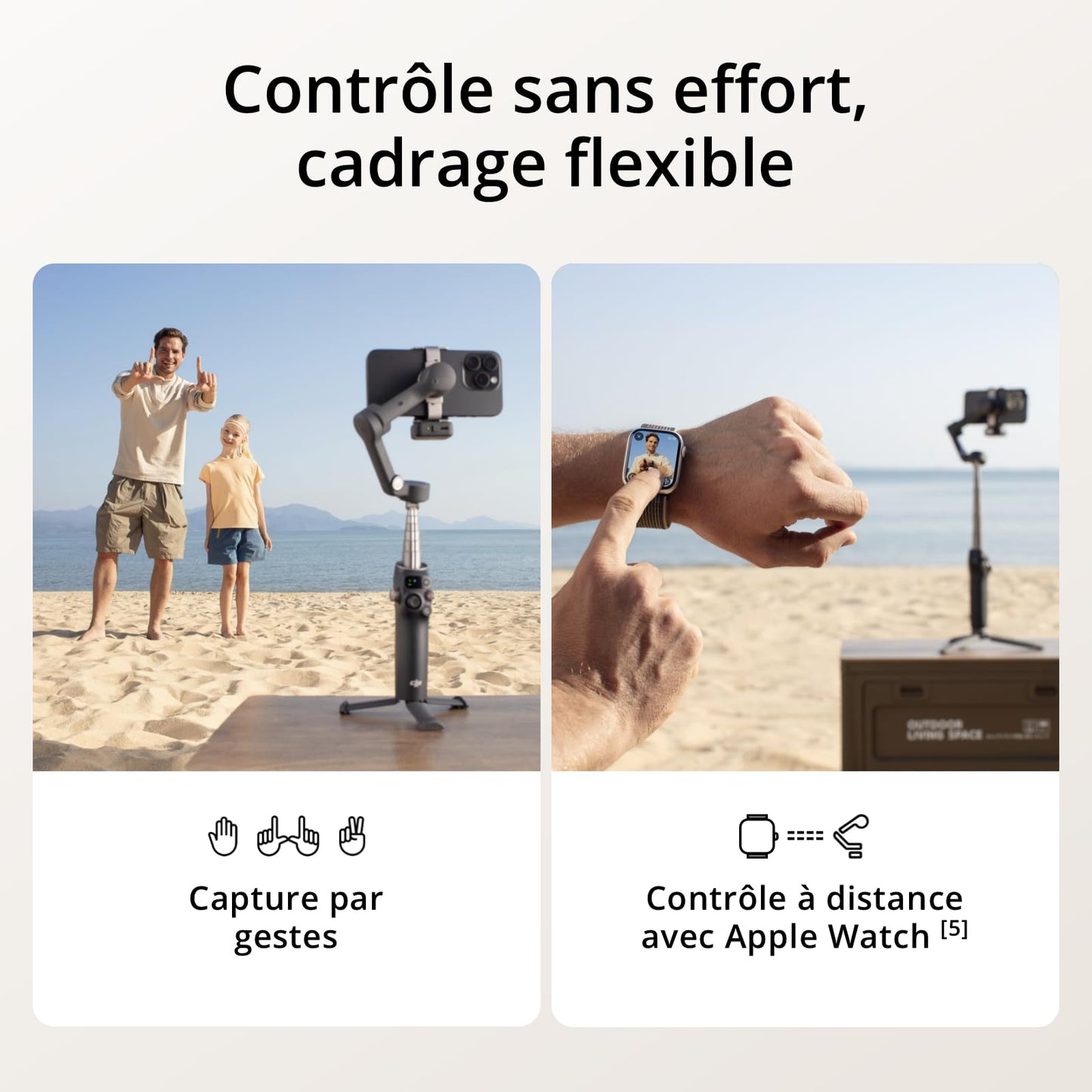 Stabilisateur Nacelle DJI Osmo Mobile 7P pour iPhone, Android, Suivi natif, Éclairage, Nacelle pour téléphone à 3 axes, Lancement rapide, Édition en un seul clic, Barre d’extension et trépied intégrés