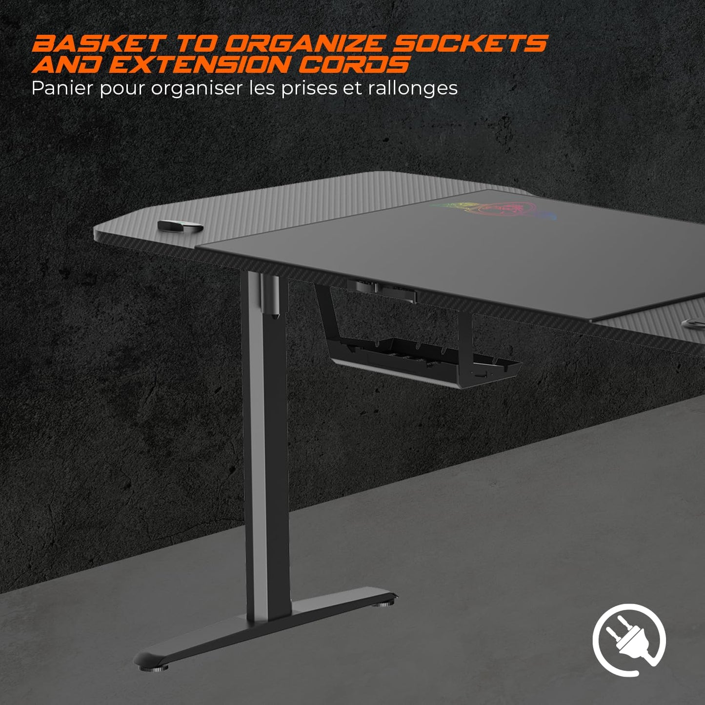 Spirit Of Gamer - HEADQUARTER 900, Bureau Gaming Assis Debout Electrique, Plateau en Bois 140 x 70 cm, Table Réglable en Hauteur 75 à 120 cm, Panneau Contrôle à Fonction Mémoire, Acier, Tapis Inclus