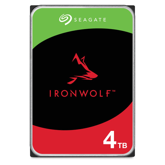 Seagate IronWolf 4To, Disque dur interne NAS HDD, CMR 3,5" SATA 6Goit/s 5 400 tr/min, 64 Mo de mémoire cache, pour NAS RAID, services Rescue valables 3 ans (ST4000VNZ06)