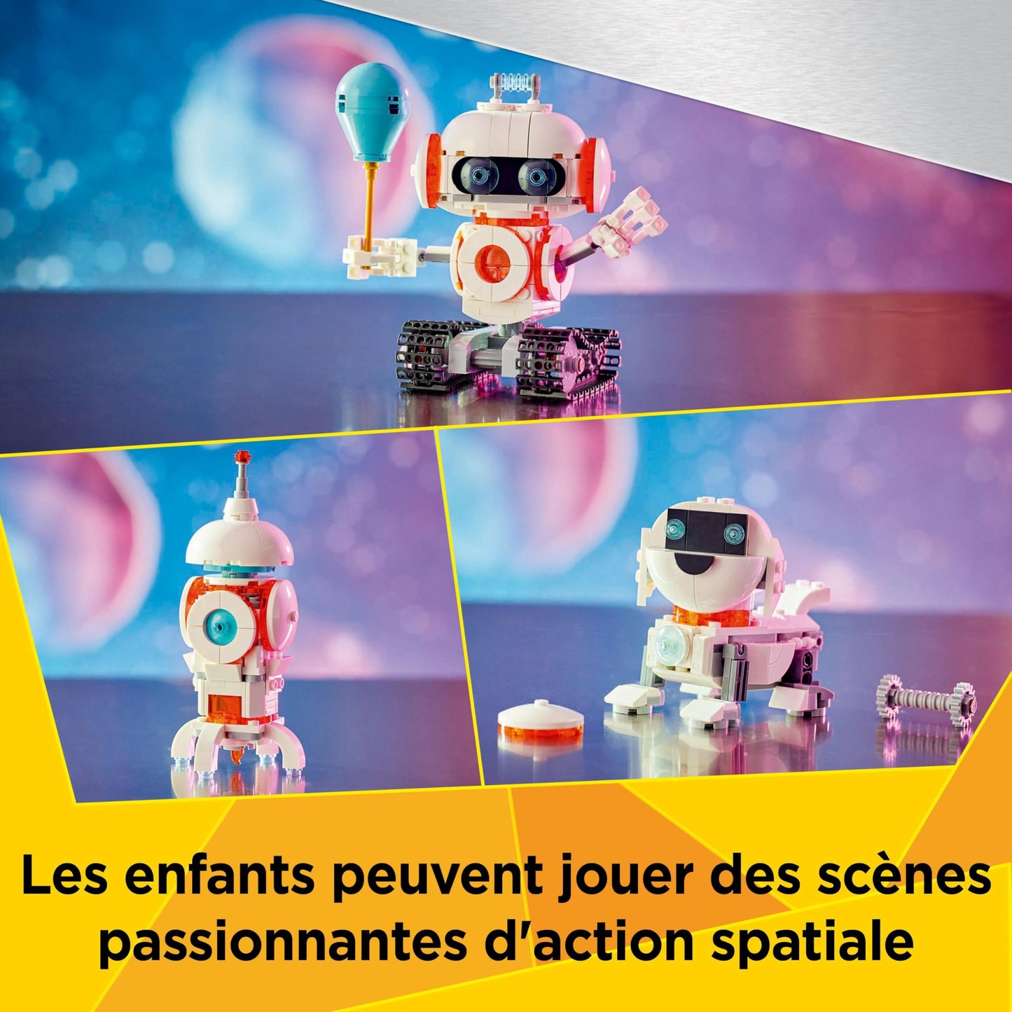 LEGO Creator 3-en-1 Le Robot de l’Espace - Se transforme en Chien ou en fusée - Jeu de Construction pour Filles et garçons sur Le thème de l’Espace - Idée de Cadeau d'anniversaire dès 8 Ans 31164