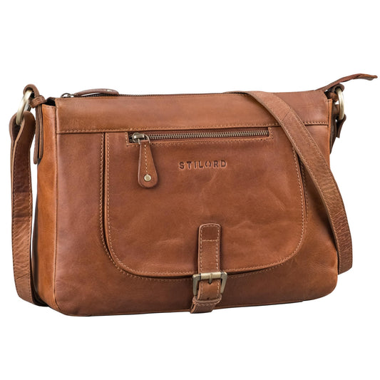 STILORD 'Odette' Sac à main en cuir Femme Sac à bandoulière Vintage Sac en cuir Crossbody Bag Femme Sacs à bandoulière Rétro Sac à bandoulière Femme, Couleur:mocca - marron foncé