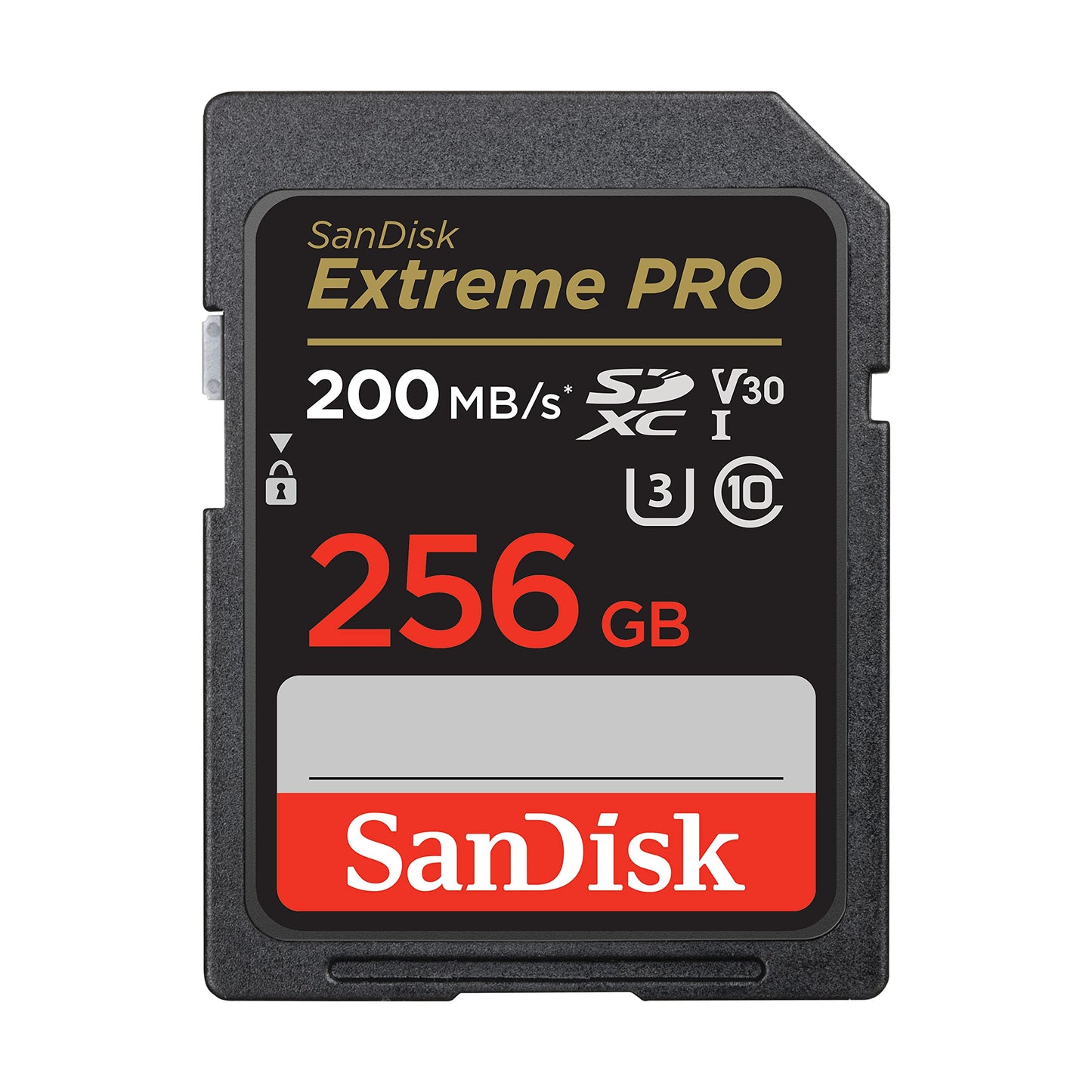 SanDisk Extreme PRO 256 Go Carte SDXC, Carte SD V30, UHS-I, 4K UHD Videos, Vitesse de Transfert jusqu'à 200 Mo/s, RescuePRO Deluxe, Technologie SanDisk QuickFlow Class 10, U3