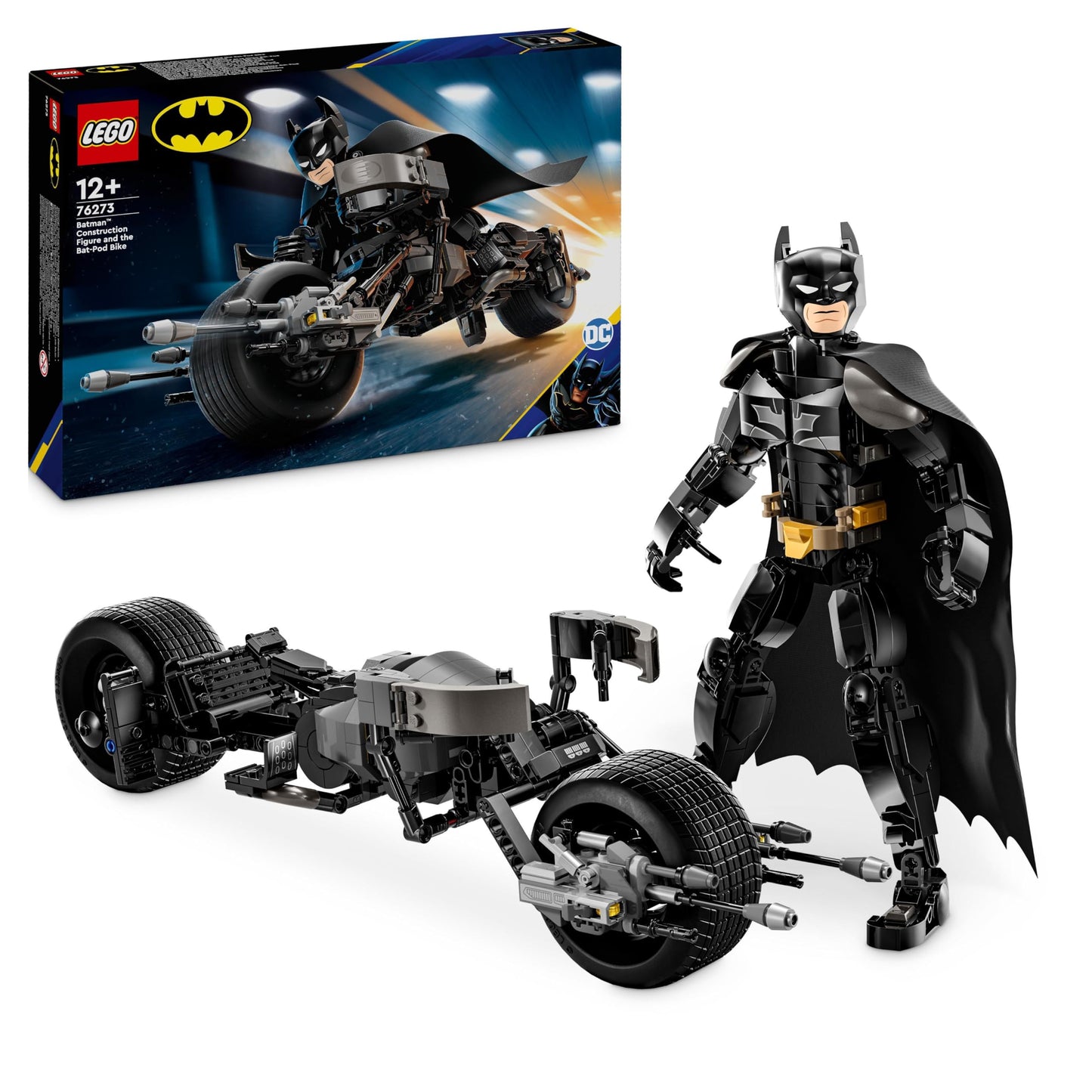 LEGO DC Batman La Figurine de Batman à Construire et la Moto Bat-Pod - Jouet pour Enfants Garçons et Filles de 12 Ans et Plus inspiré des Films The Dark Knight - Set d’Aventures 76273