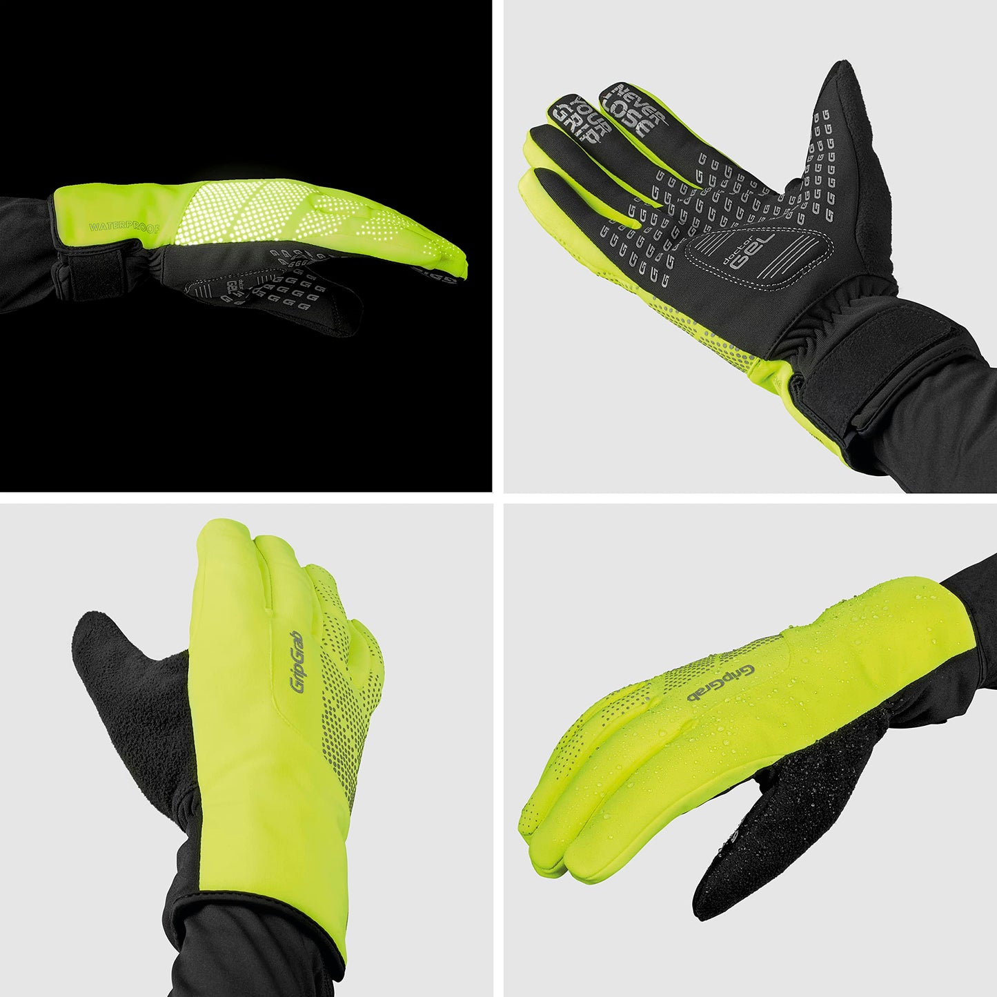 GripGrab Gants de Cyclisme Hiver Imperméables Ride Gants de Vélo Coupe-Vent Antidérapants Rembourrés Étanches