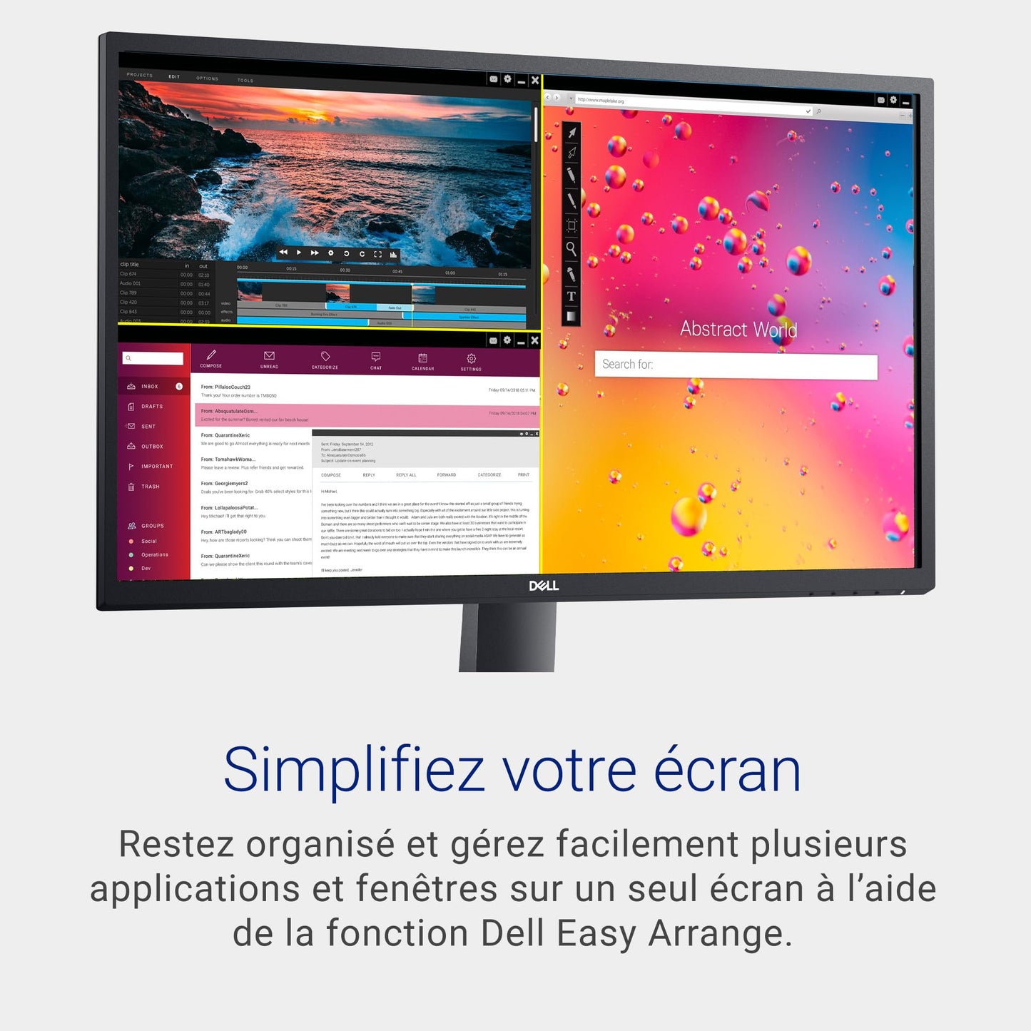 Dell SE2722HX 27" Full HD (1920x1080) Écran PC, 75Hz, VA, 4ms, AMD FreeSync, HDMI, VGA, Garantie 3 ans, Noir