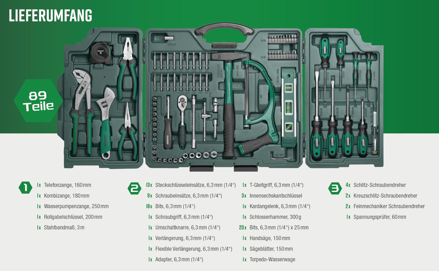 Brüder Mannesmann 29085 Coffret à outils universel