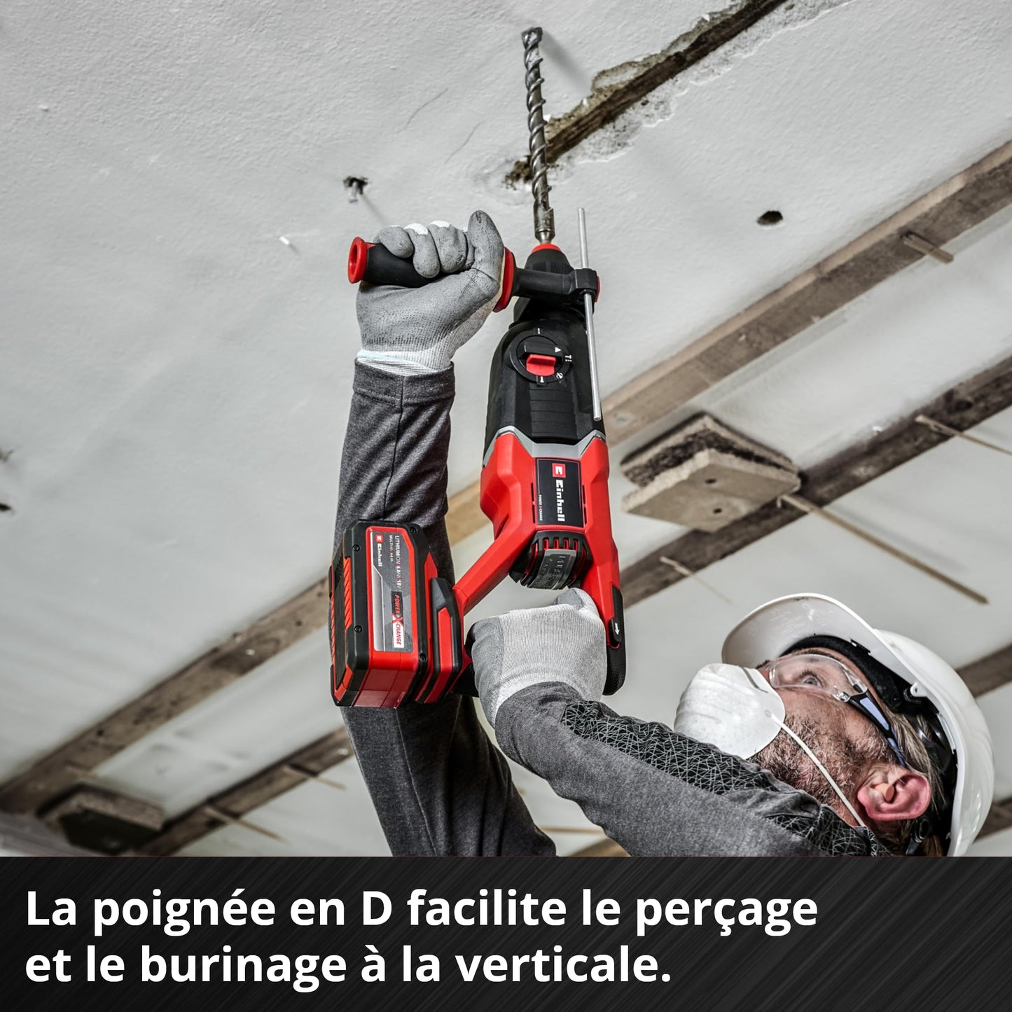 Einhell Professional Marteau Perforateur sans fil TP-HD 18/26 D Li BL - Solo Power X-Change (18V, 2,6J, moteur PurePOWER brushless) Livré sans Batterie ni Chargeur + Malette