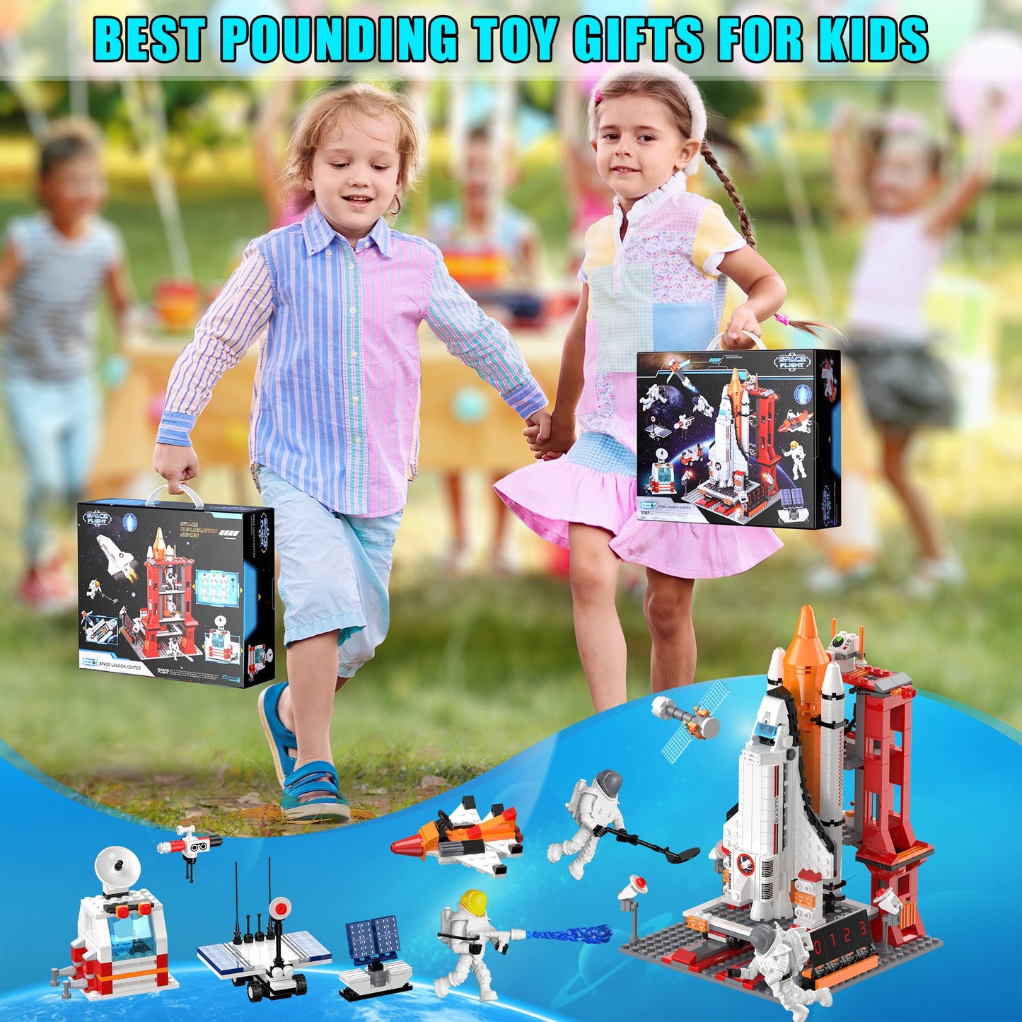 Kit de Construction Navette Spatiale Jouet, 11-en-1 STEM NASA City Space Rocket Shuttle avec Tour de Contrôle, Astronautes, Espace Fusee et 855 PCS pour Enfants Filles et Garçons 6 à 14 Ans