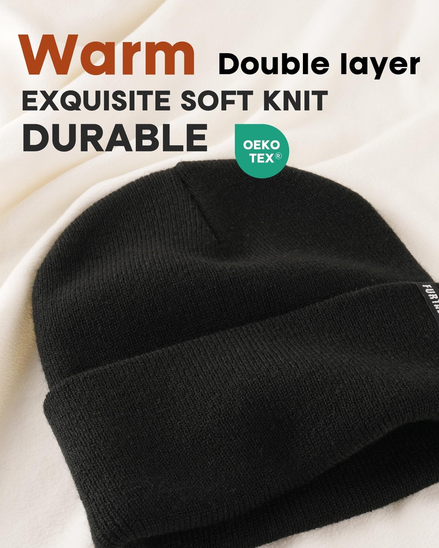 FURTALK Bonnet Chapeaux pour Femmes Hommes Acrylique Tricot Revers Chapeau Doux Chaud Slouch Dames Crâne Casquette Unisexe Chapeaux d'hiver pour Hommes Femmes