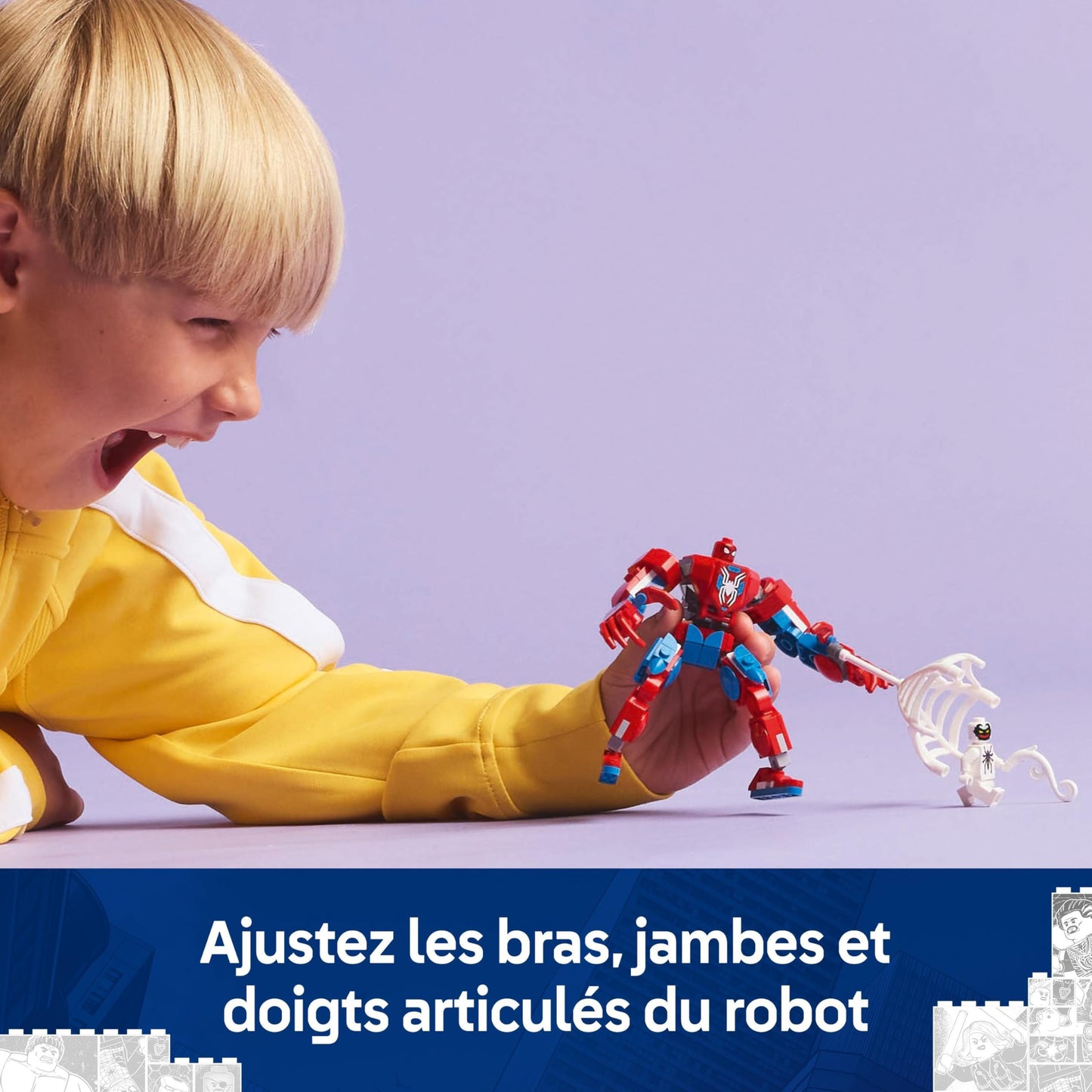 LEGO Marvel Le Robot de Spider-Man Contre Anti-Venom - Jouet de Construction avec minifigurines de Super héros - Stimule Le Jeu de rôle - Idée de Cadeau d'anniversaire pour garçon dès 6 Ans 76308