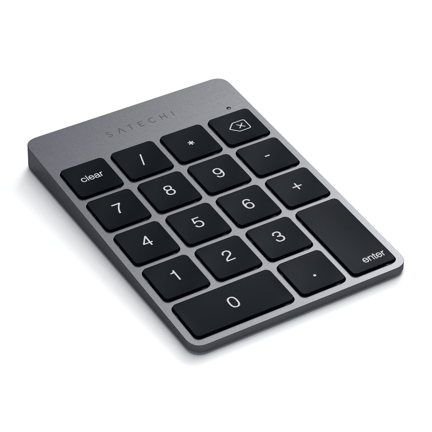 Satechi Clavier Numérique sans Fil Slim en Aluminium Bluetooth avec 18 Touches, Compatible avec MacBook Pro, MacBook Air, Mac Mini, iMac, iMac Pro, iPad, iPhone et Plus, Gris Sidéral - Disposition US