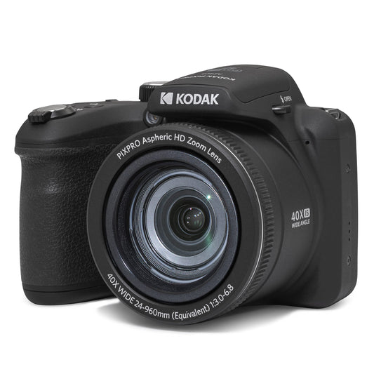 KODAK Pixpro Astro Zoom AZ405 - Appareil Photo Numérique Bridge, Zoom 40X, Grand angle de 24 mm, 20 mégapixels, LCD 3, Vidéo Full HD 1080p, OIS, Pile AA - Noir