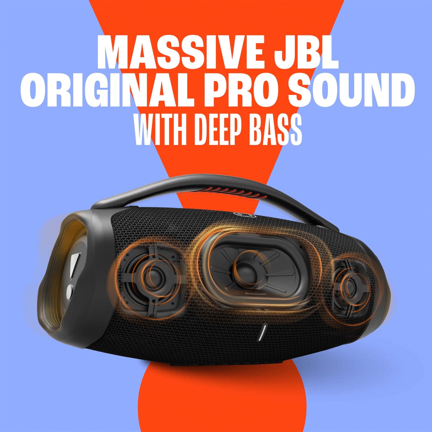 JBL Boombox 3 Wifi, Enceinte portable compatible avec Bluetooth et WiFi, Son JBL Original Pro et basses puissantes, étanche à l'eau et à la poussière, autonomie de 24h, Noire