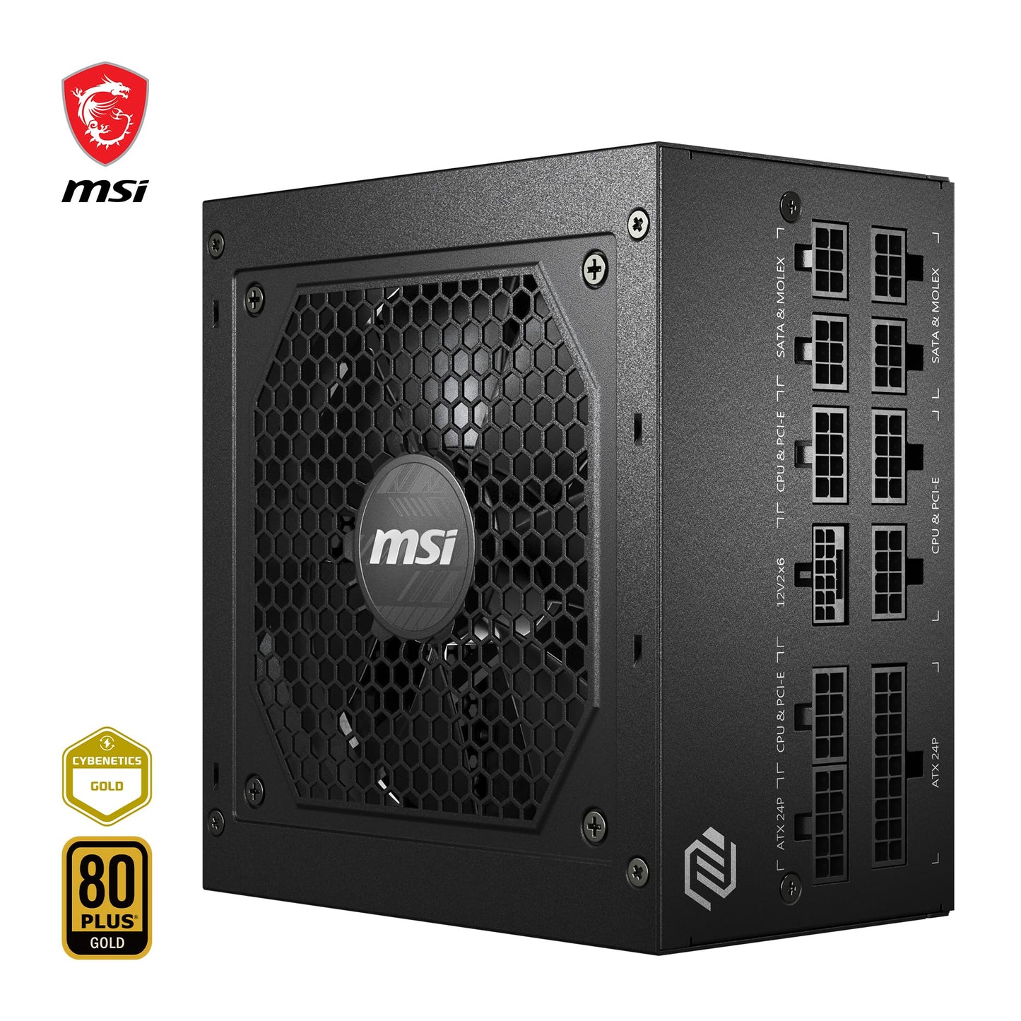 MSI MAG A850GL PCIE5 Alimentation, 850W, 80 Plus Gold, Entièrement modulaire, ATX 3.0, Support GPU PCIe 5.0, Ventilateur FDB 120mm, Full-Bridge LLC, câbles Plats Noirs - Garantie 7 Ans