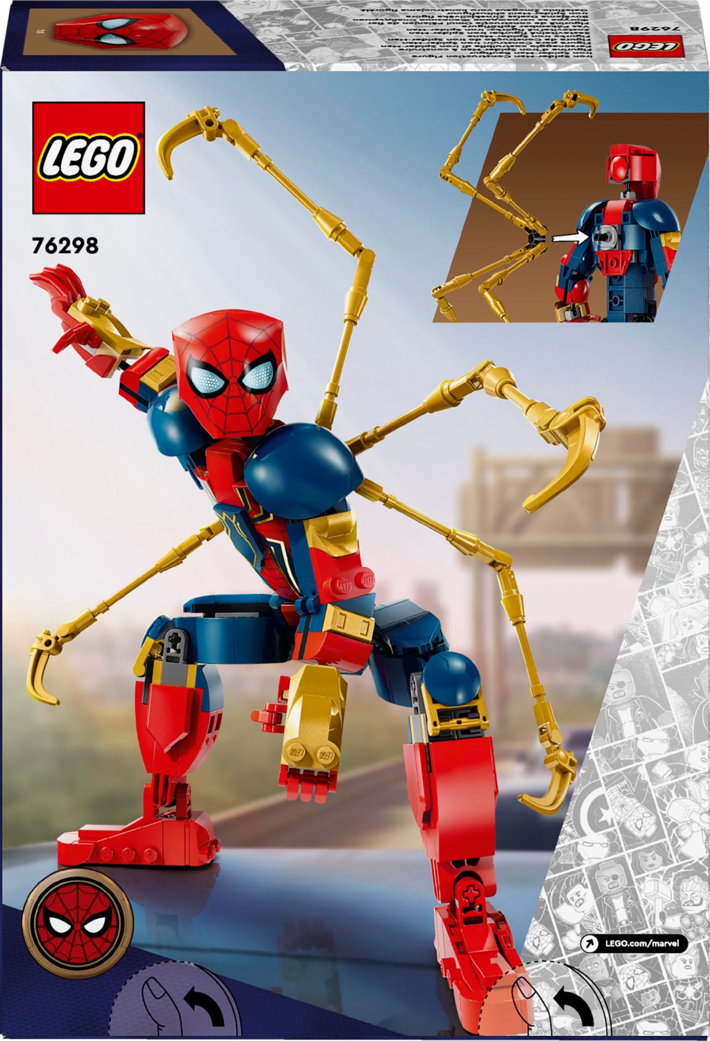 LEGO Marvel Figurine d'Iron Spider-Man à Construire Jeu de Rôle pour Garçons et Filles de 8 Ans et Plus, Idée Cadeau pour Enfant Fan de Spiderman et Avengers 76298