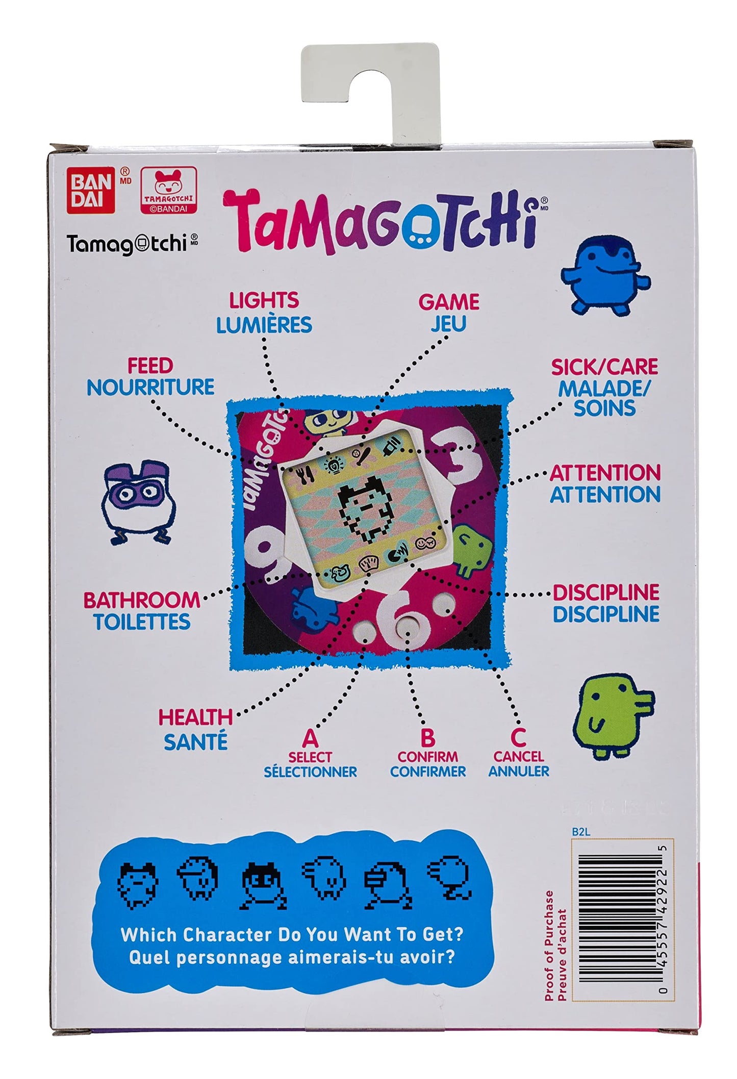 Bandai - Tamagotchi - Tamagotchi Original - Icecream - Animal électronique virtuel avec écran Couleur, 3 Boutons et Jeux - Jouet Animal interactif en Français - Jouet Enfant 8 Ans et + - 42922