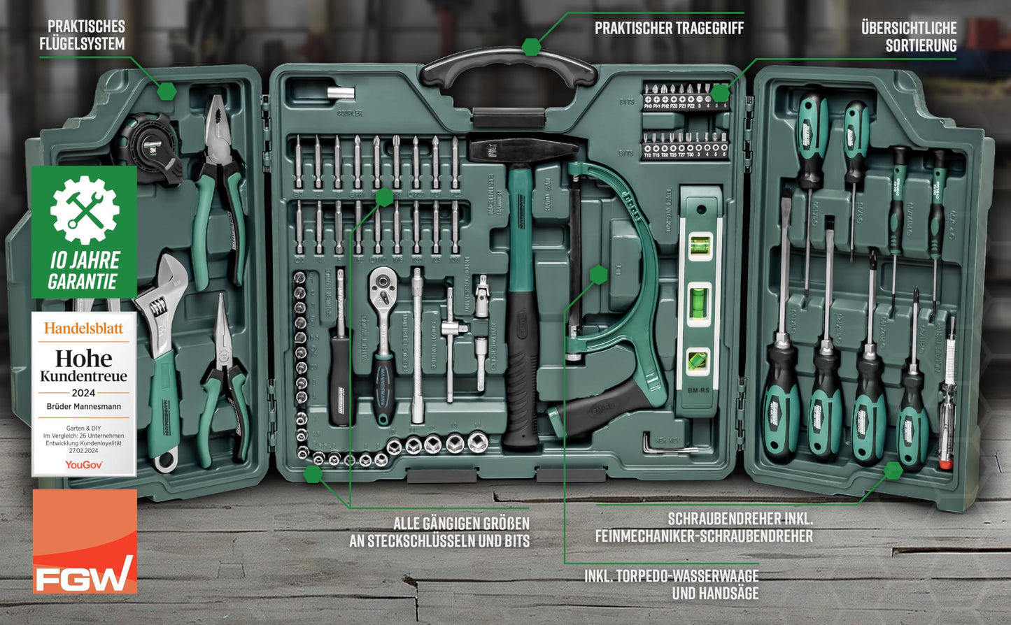 Brüder Mannesmann 29085 Coffret à outils universel