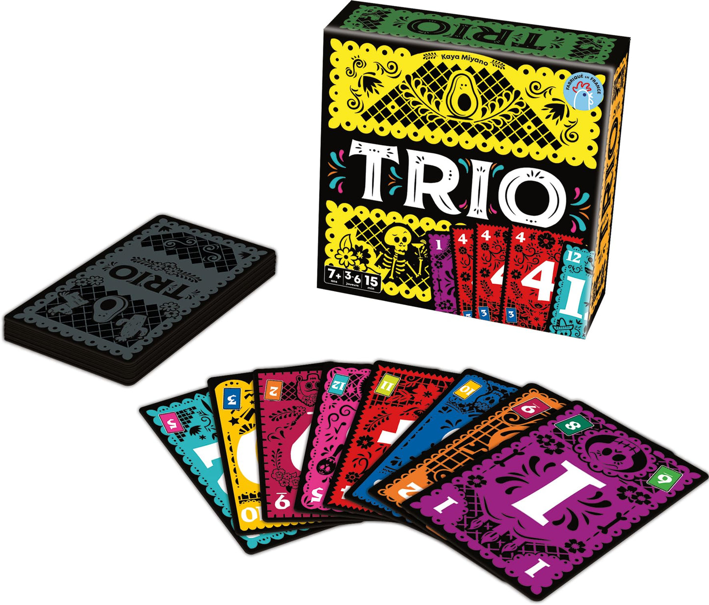 Asmodee - TRIO - Jeu de Cartes Made in France - Récompensé As d'Or 2024 - Jeux de Société pour Famille et Enfants dès 7 Ans - 3 à 6 Joueurs - 15 Min - Version française - Cocktail Games