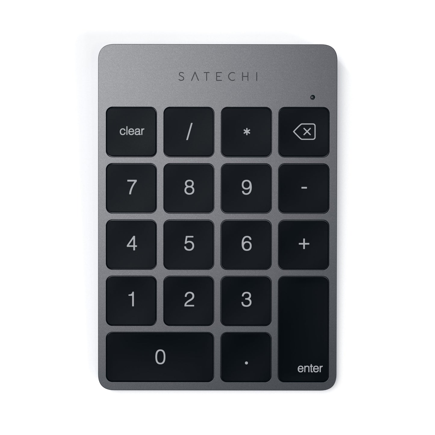 Satechi Clavier Numérique sans Fil Slim en Aluminium Bluetooth avec 18 Touches, Compatible avec MacBook Pro, MacBook Air, Mac Mini, iMac, iMac Pro, iPad, iPhone et Plus, Gris Sidéral - Disposition US