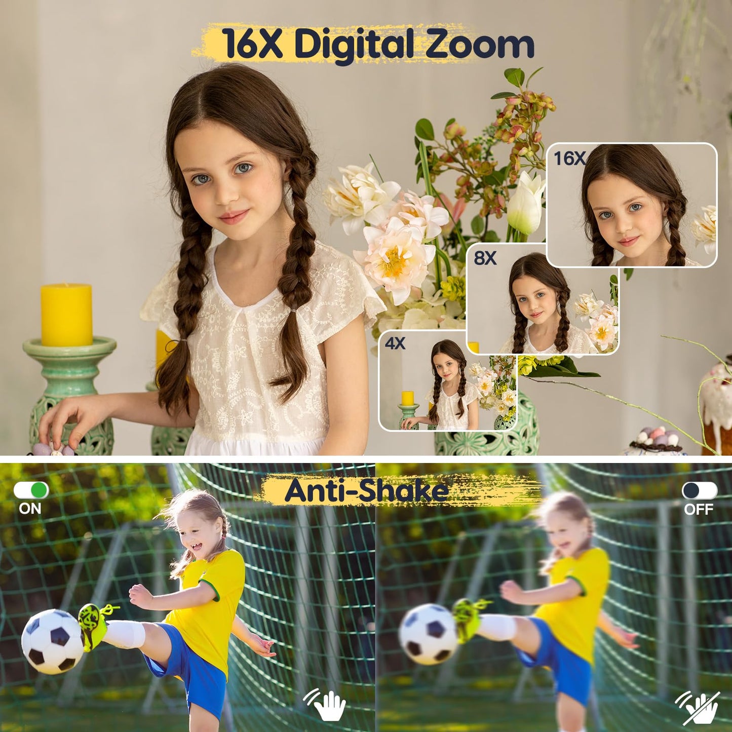 Appareil Photo numérique 44 MP FHD 1080p avec Carte 32G Appareil Photo numérique avec Batterie Zoom numérique 16X pour Enfants, Adolescents, étudiants, Personnes âgées, débutants Rose