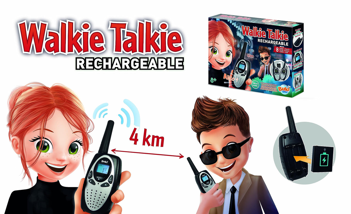 Buki - TW02 - Walkie talkie rechargeable, A-o-fi-82