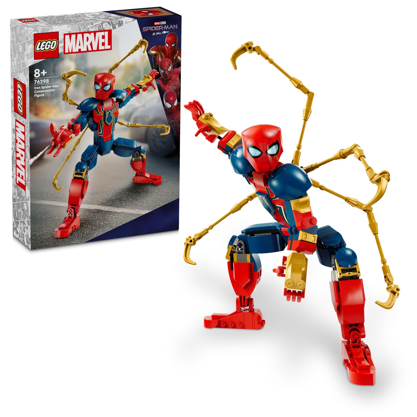 LEGO Marvel Figurine d'Iron Spider-Man à Construire Jeu de Rôle pour Garçons et Filles de 8 Ans et Plus, Idée Cadeau pour Enfant Fan de Spiderman et Avengers 76298