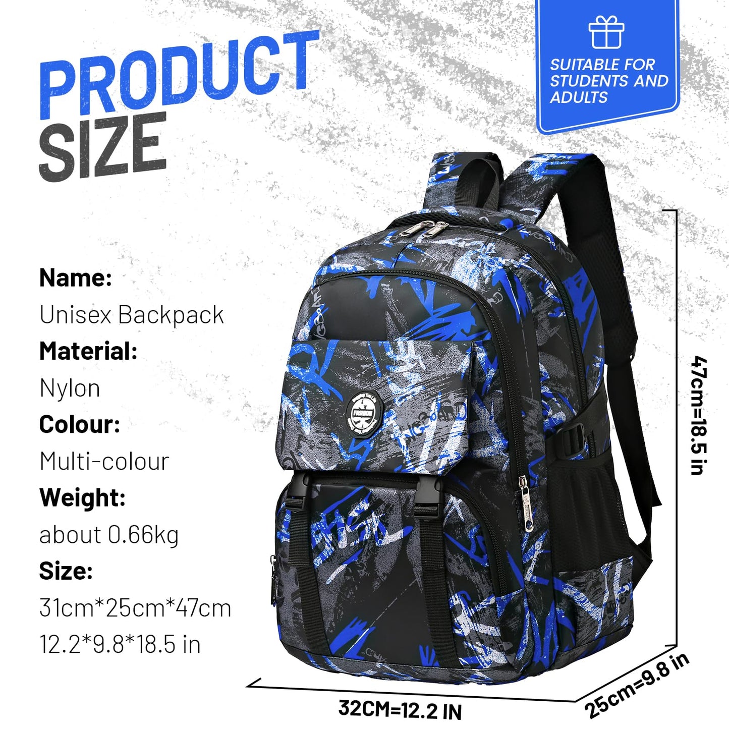 PROTAURI Sac à Dos pour Garçons - Filles Enfants Sac d'école Moyen Lmperméable Sac à Dos Camouflage Léger étudiant Sac à Dos Décontracté pour Voyages en Plein air Collège